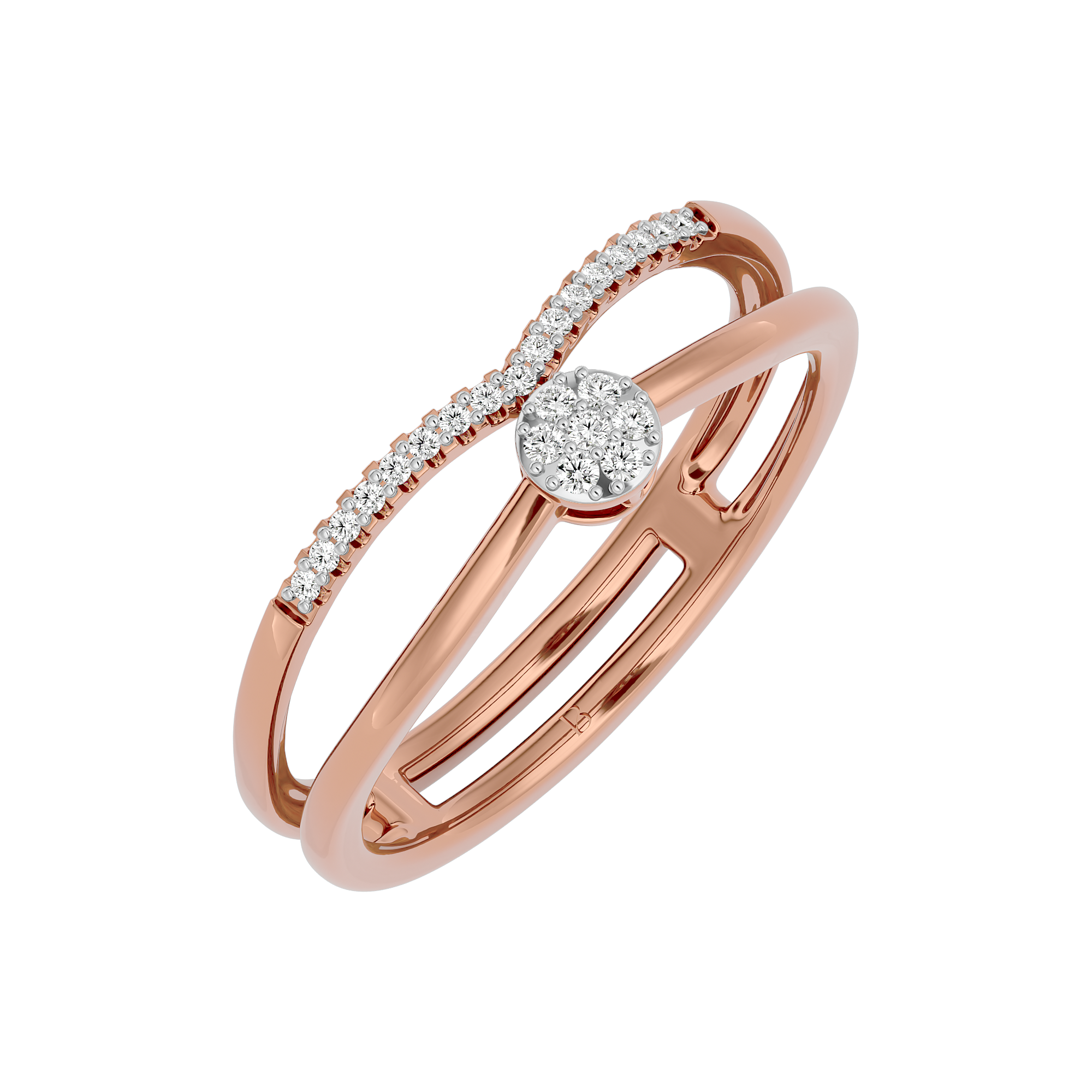 Rose Gold 0.09Ct Daily Wear Diamond Ring - Blu DIamonds