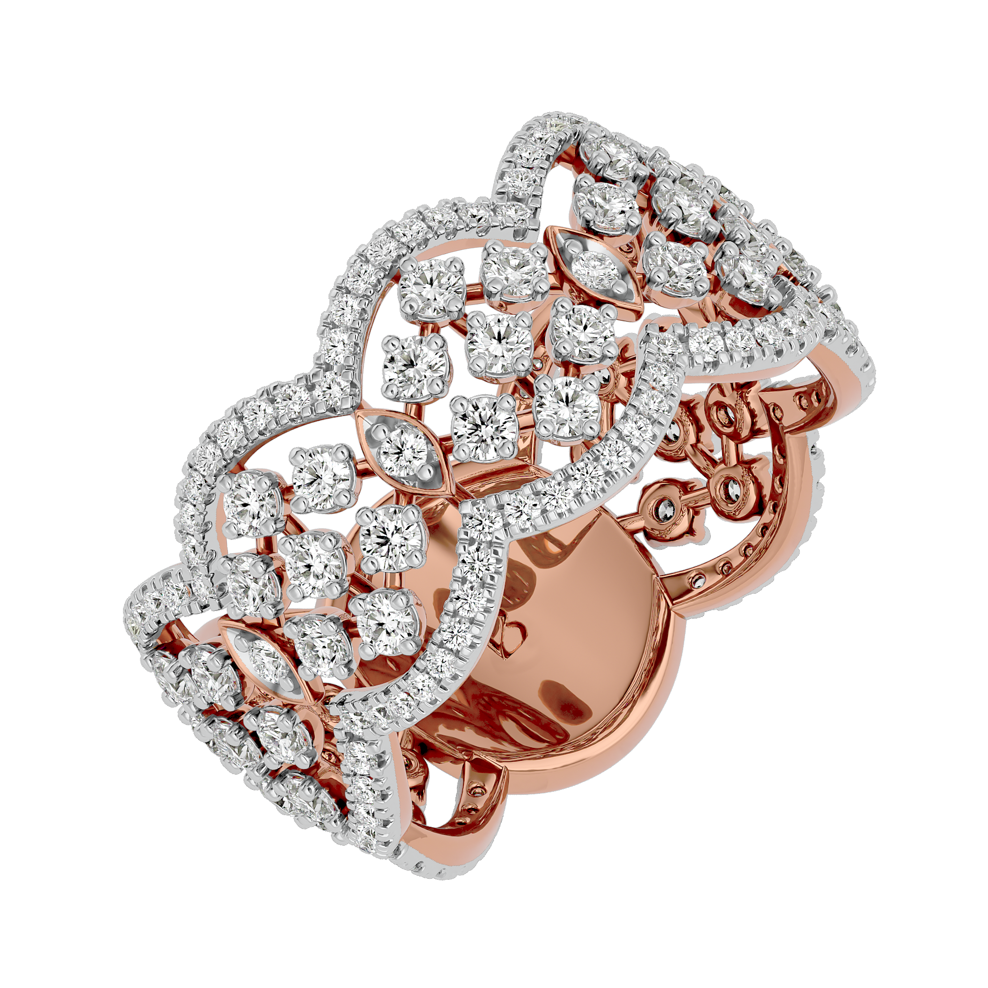 14Kt Rose Gold with 1 Carat Eternity Diamond Ring - Blu Diamonds