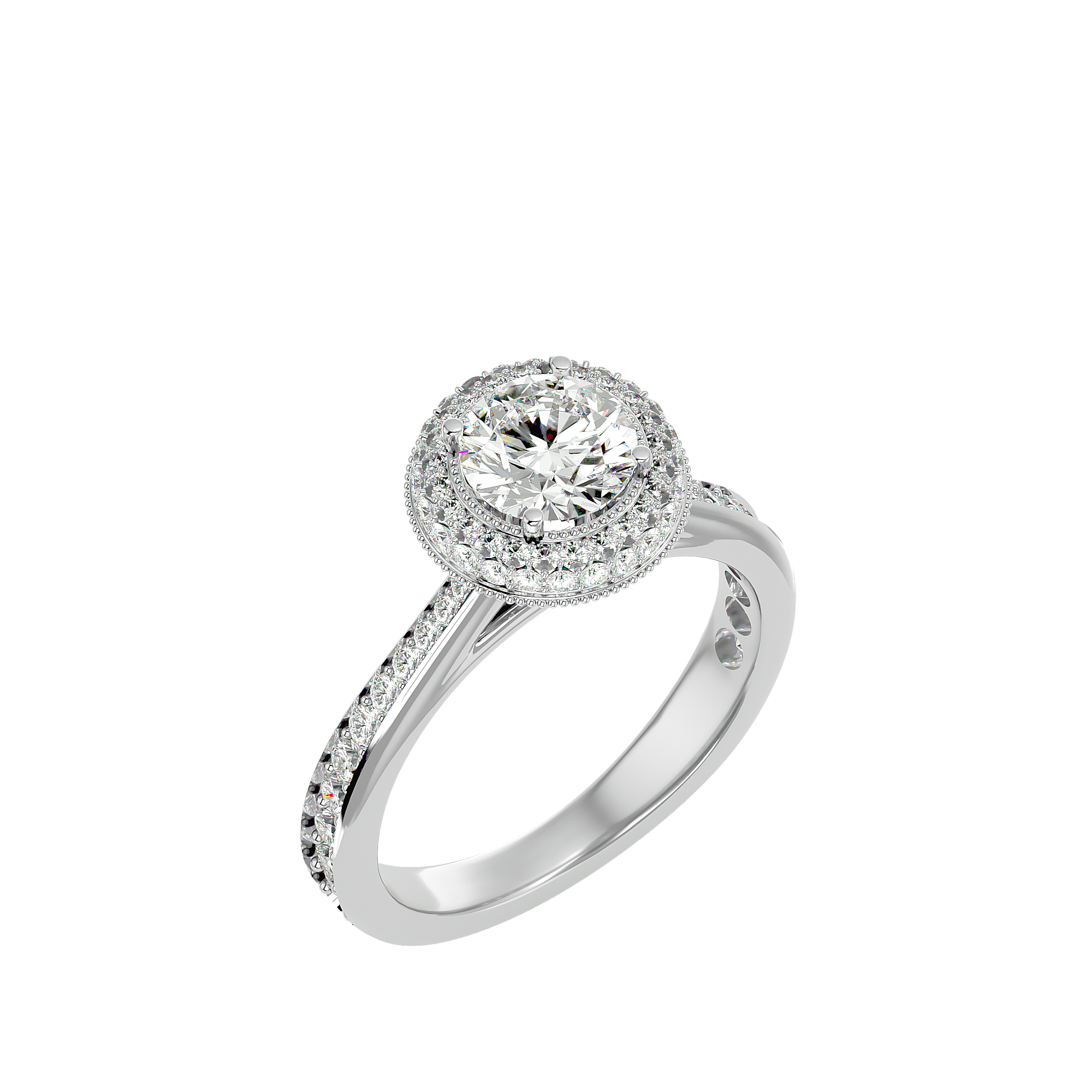 1.59 Ct Round Cut Solitaire Diamond RIng in White Gold - Blu Diamonds