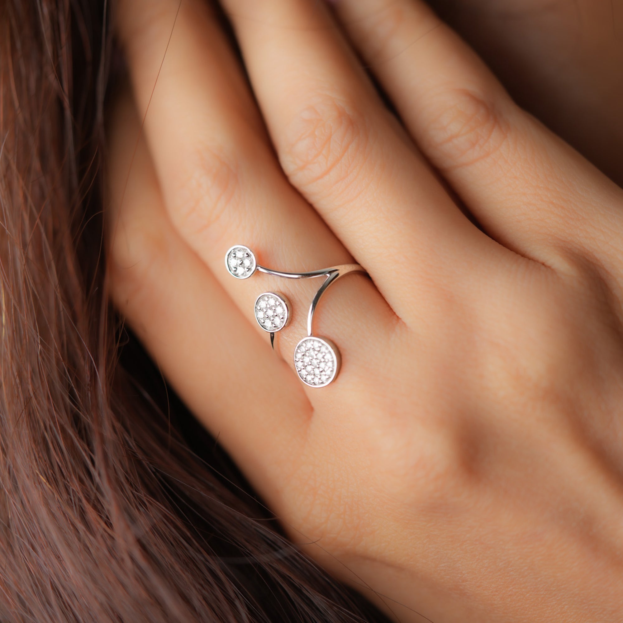 0.32 Ct Round Cut Lab Grown Diamond Ring in White Gold For Women - Blu Diamonds