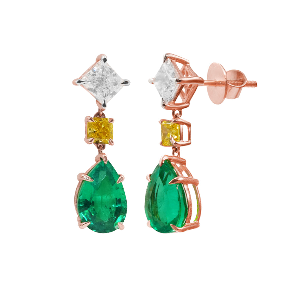 Verdant Glow Trio Earrings