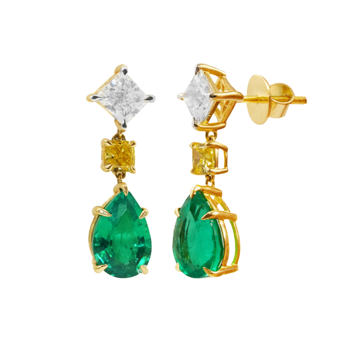 Verdant Glow Trio Earrings