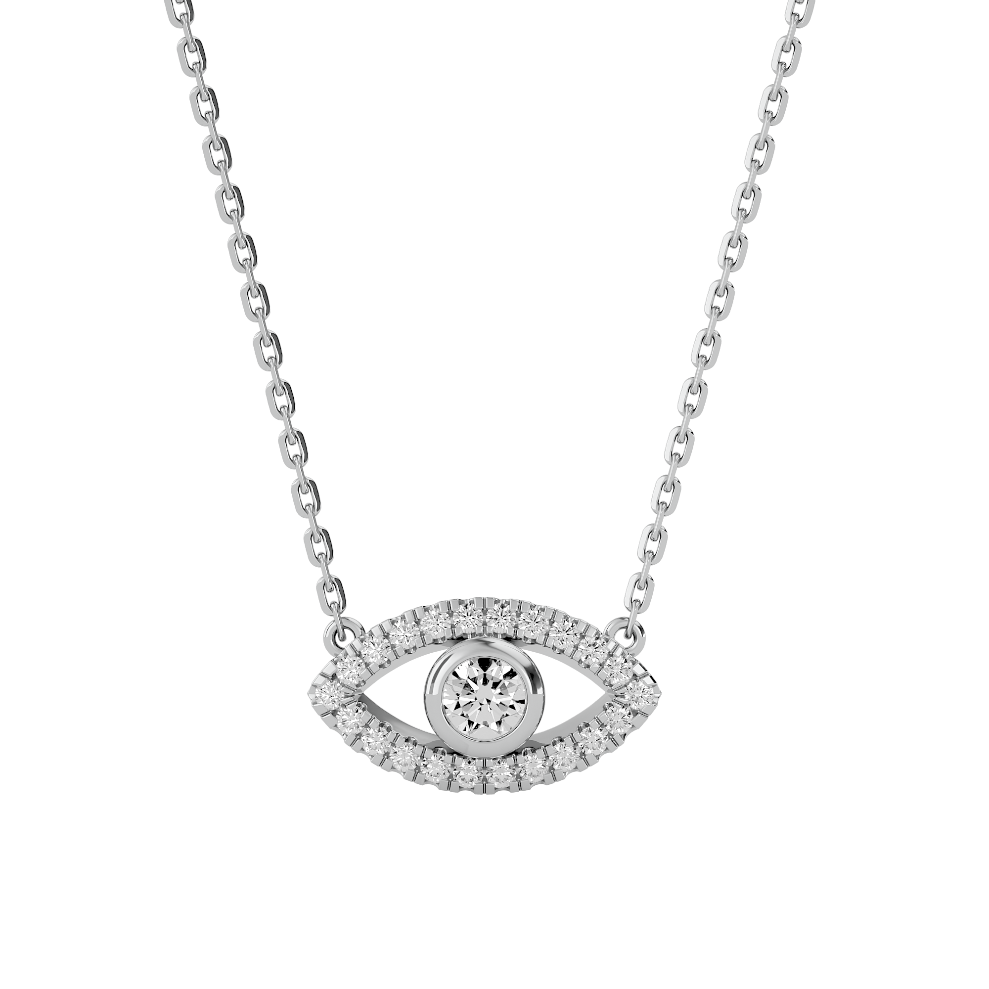 Evil Eye Solitaire Lab Grown Diamond Pendant