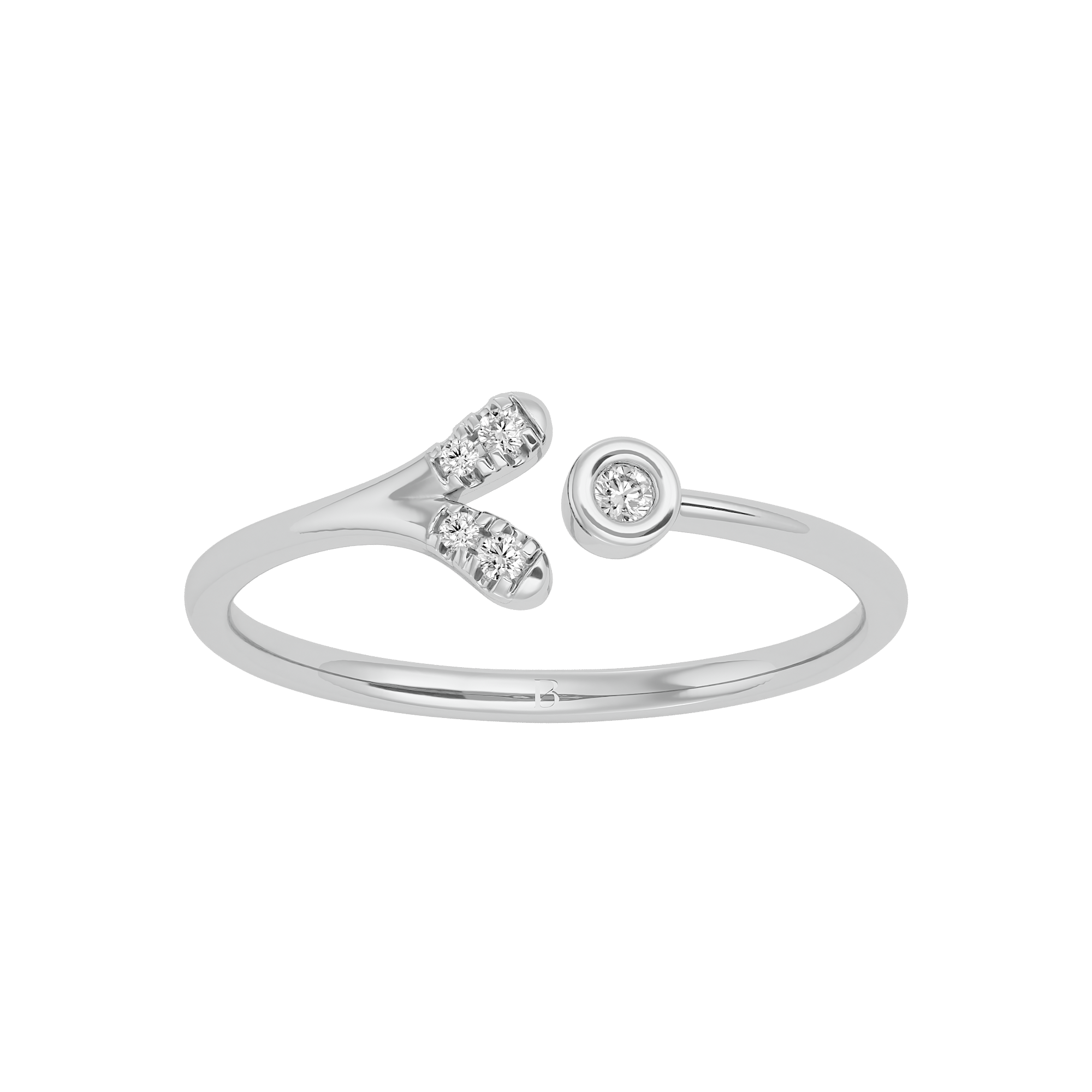 0.04Ct Lab Grown Diamond Ring in 14Kt White Gold For Women - Blu Diamonds