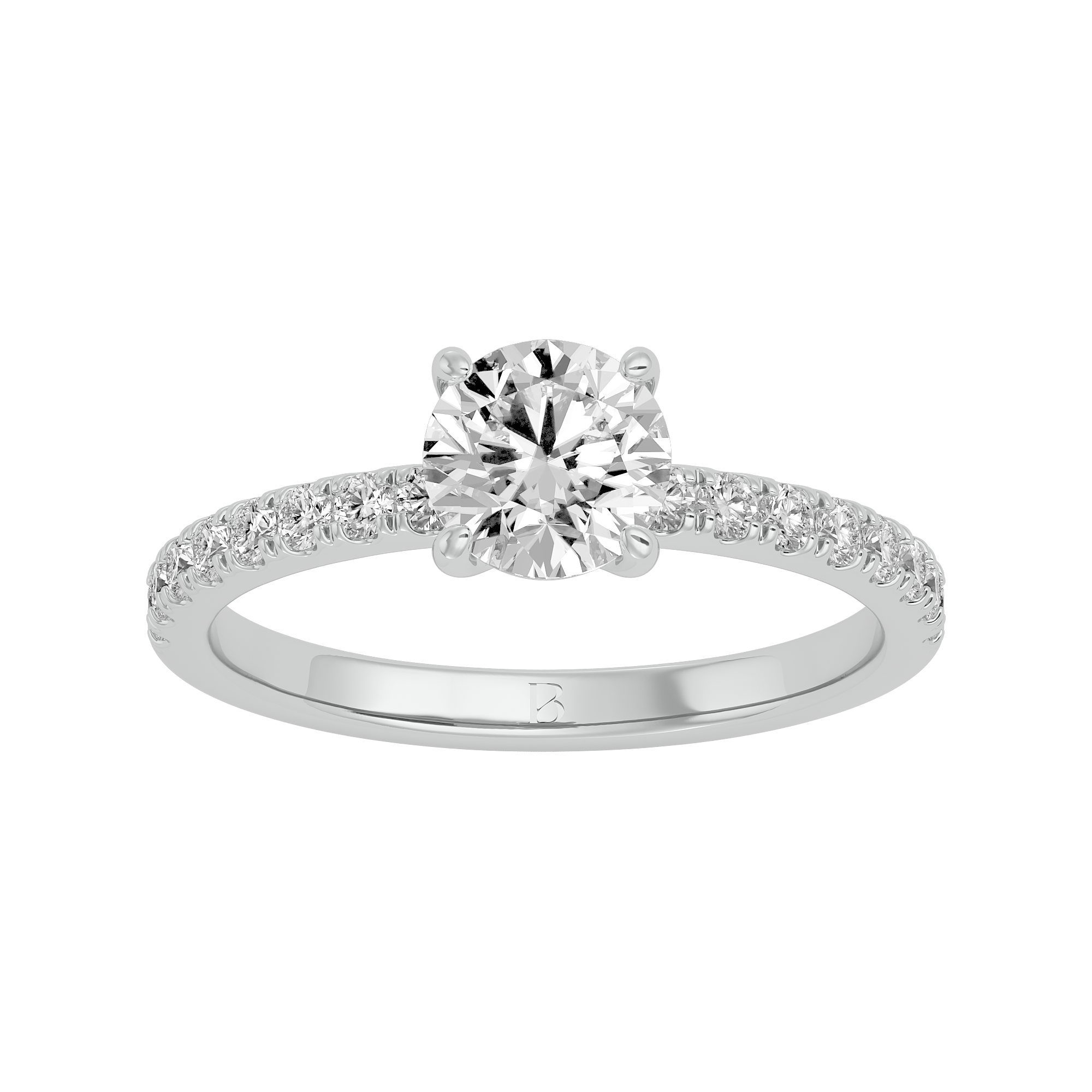 White Gold Timeless Solitaire Lab Grown Diamond Ring - Blu Diamonds