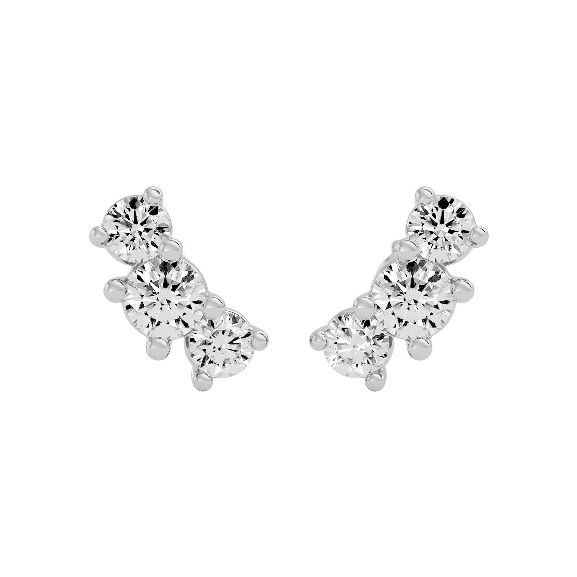 White Gold 0.94 Carat Dimaond Solitaire Earring - Blu DIamonds