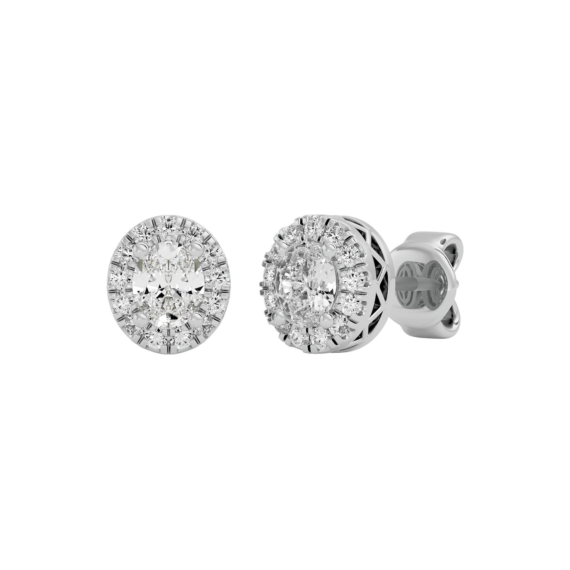 0.23Ct Round Cut Diamond Earring 14Kt White Gold - Blu Diamonds
