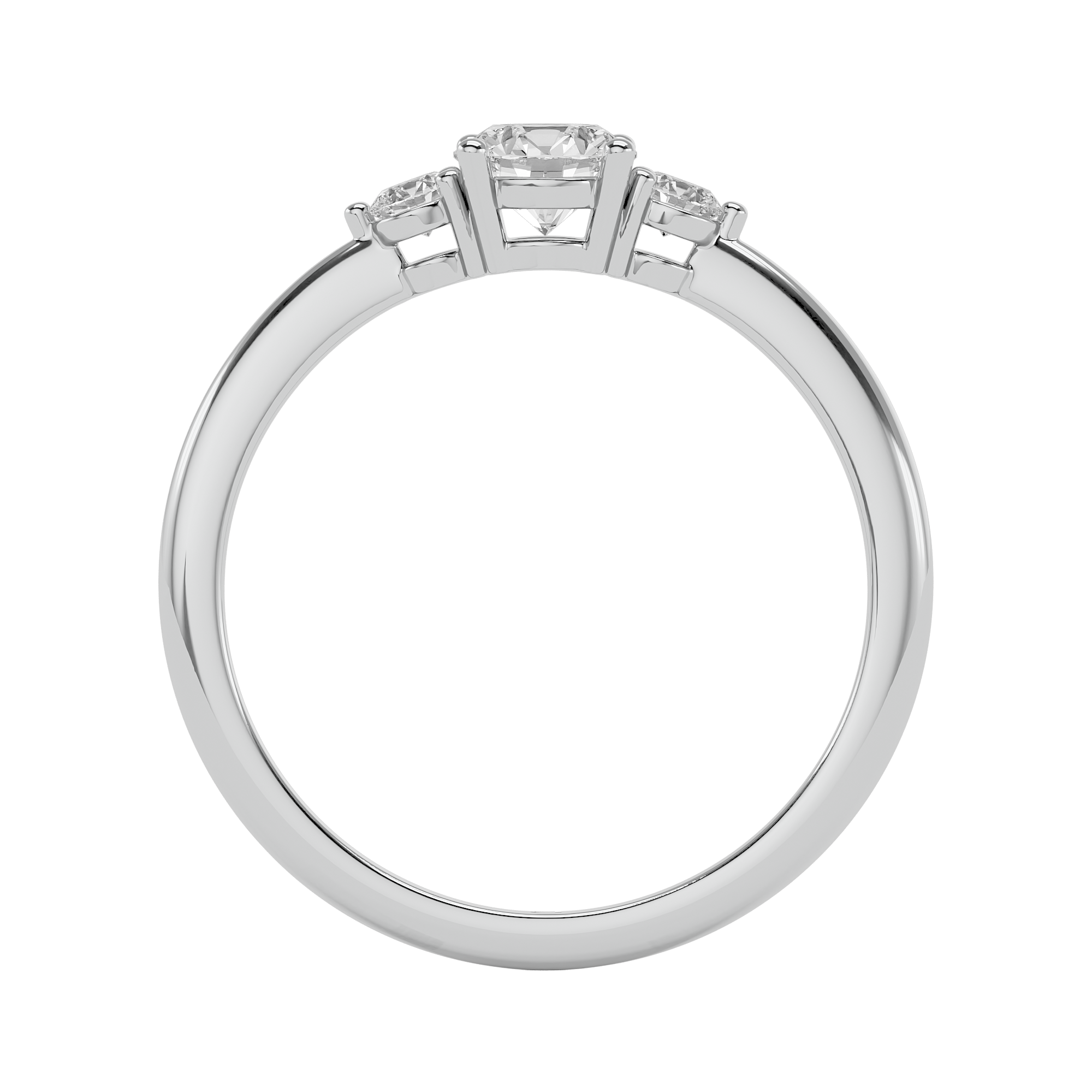Lab Grown Solitaire Ring with 14Kt White Gold