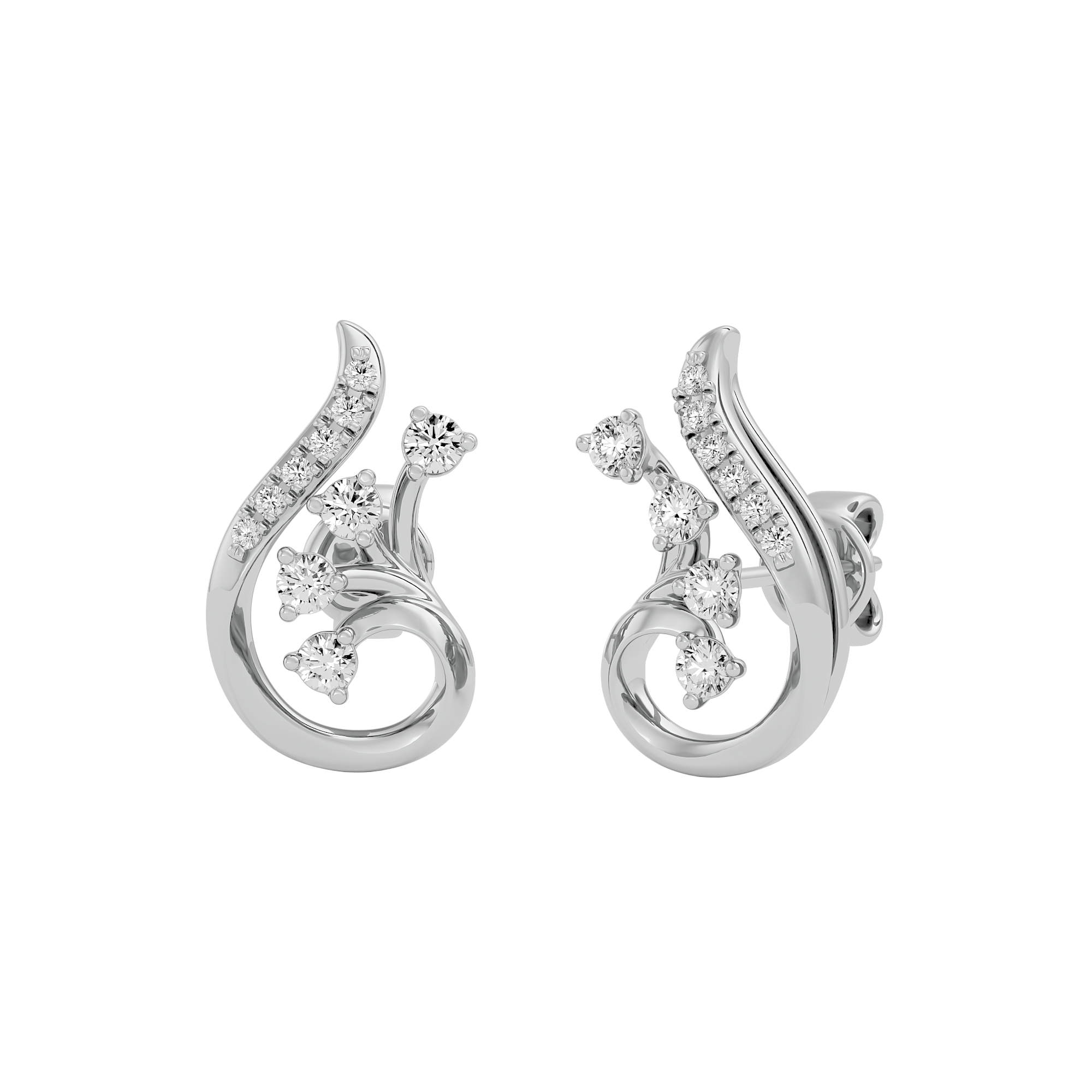 0.19 Carat Diamond Earring in white Gold - Blu Diamonds