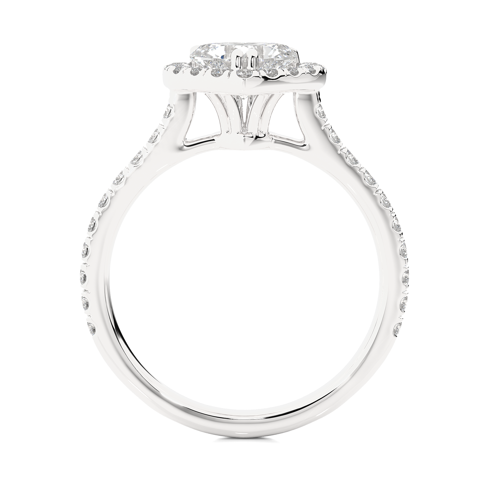 1.33Ct Heart Shaped Solitaire Diamond Ring in White Gold - Blu Diamonds