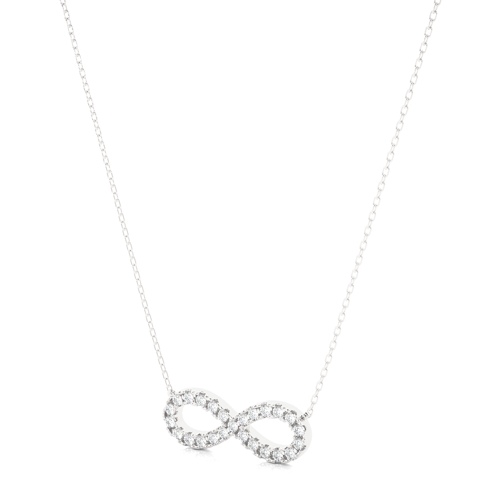 0.39Ct Round Infini Diamond Pendant in White Gold - Blu Diamonds