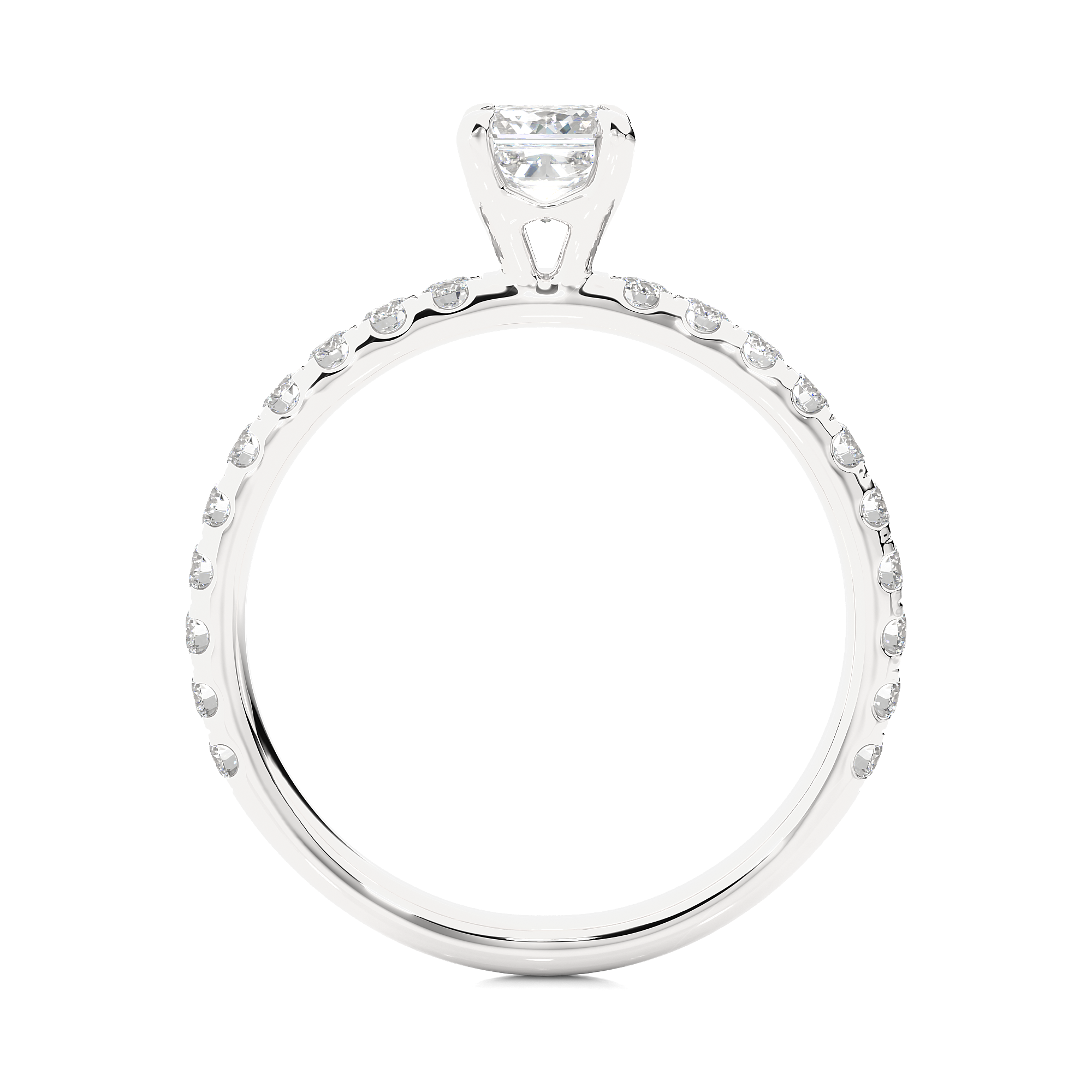 1.01Ct Solitaire Ring With Round Diamond in White Gold  - Blu Diamonds