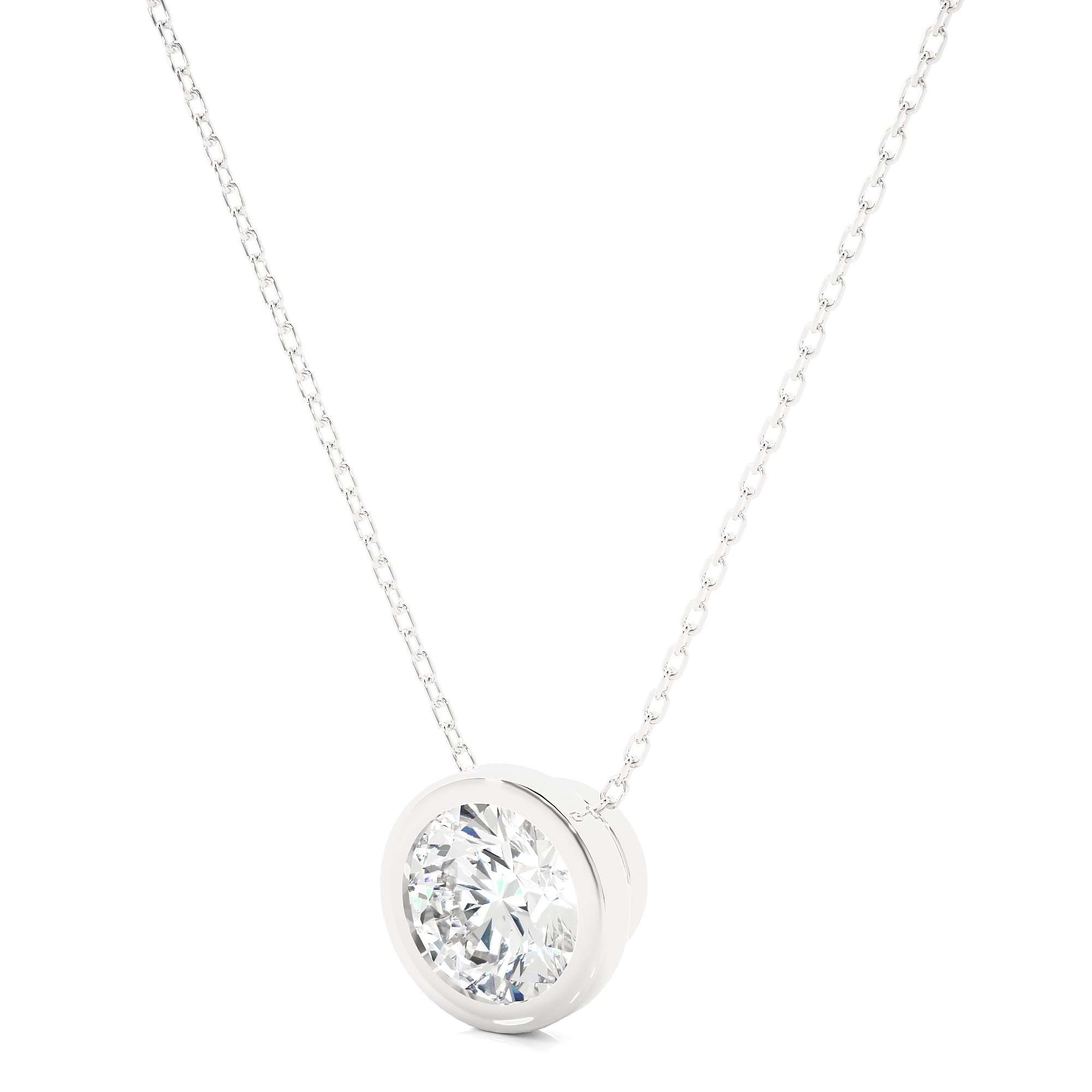 1.08Ct Princess Cut Diamond Pendant in White Gold - Blu Diamonds