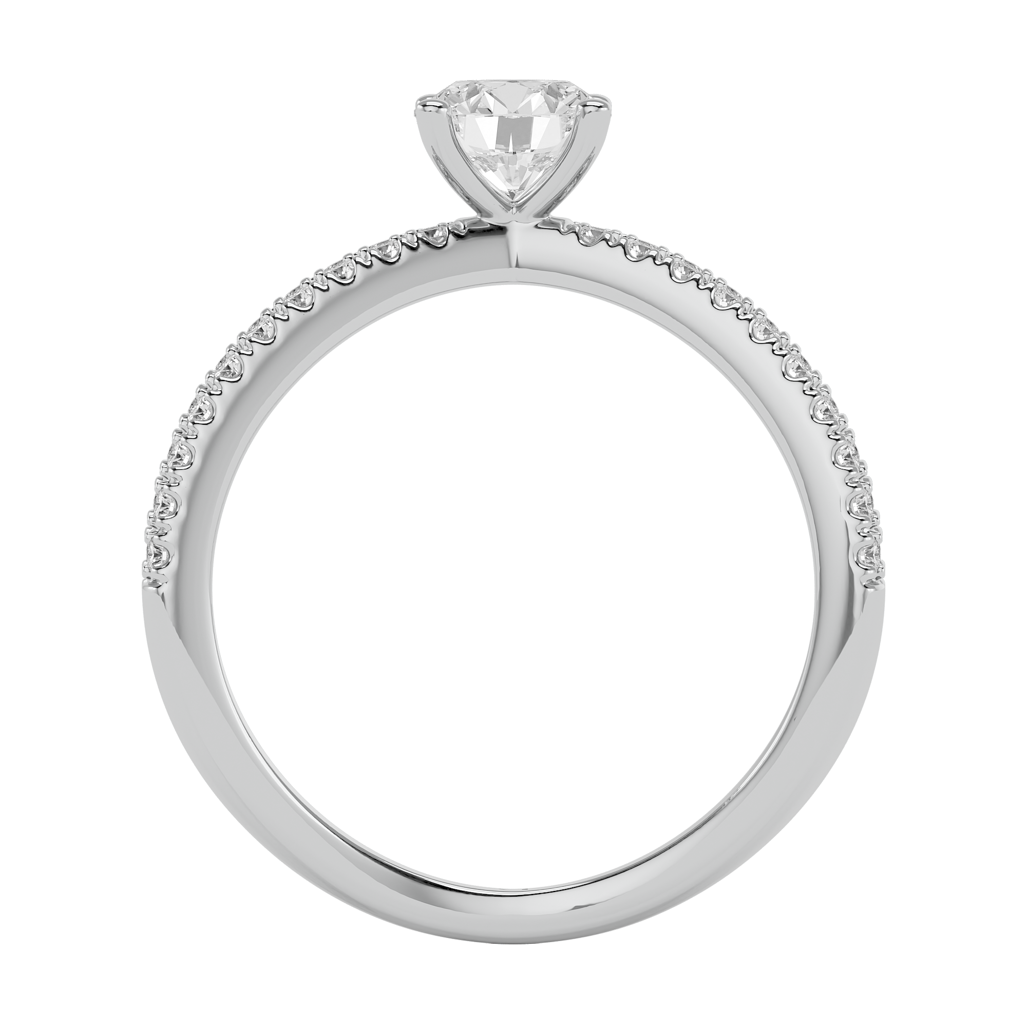 0.75 Ct Solitaire Lab Grown Diamond Ring in 14Kt White Gold - Blu Diamonds