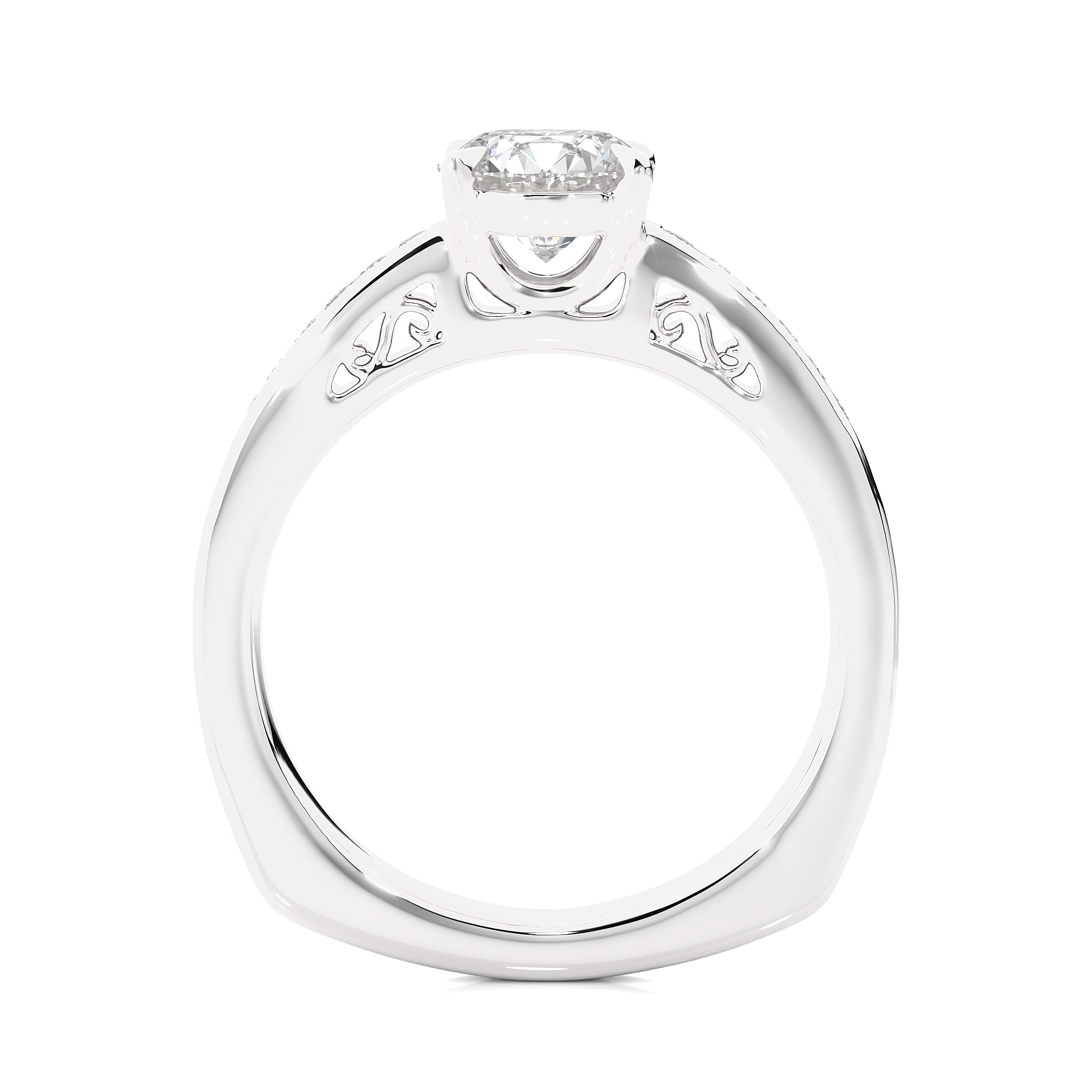 1.27Ct Solitaire Round Cut Diamond Ring in 14Kt White Gold - Blu Diamonds