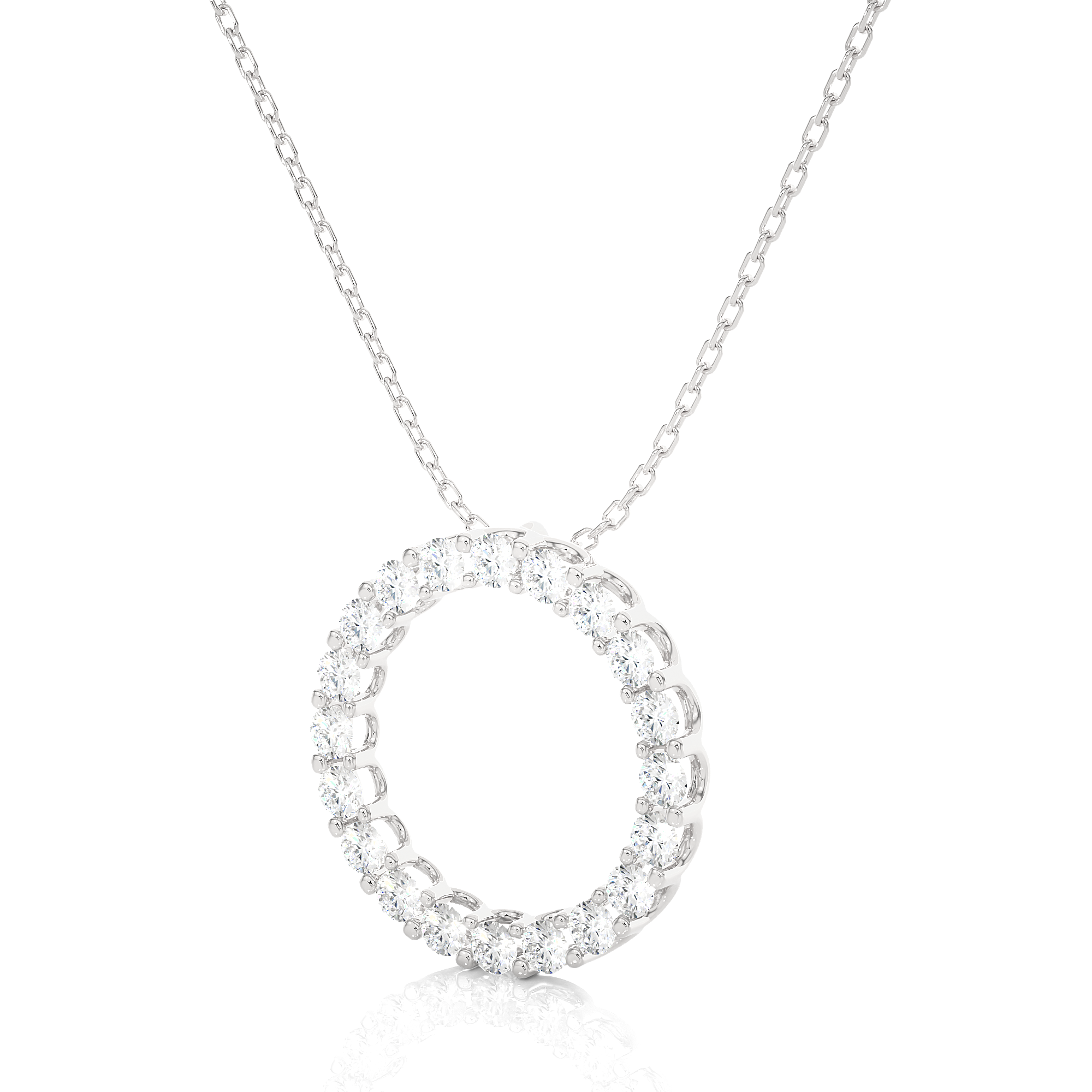 1.64Ct Round Cut Diamond Pendant in White Gold - Blu Diamonds