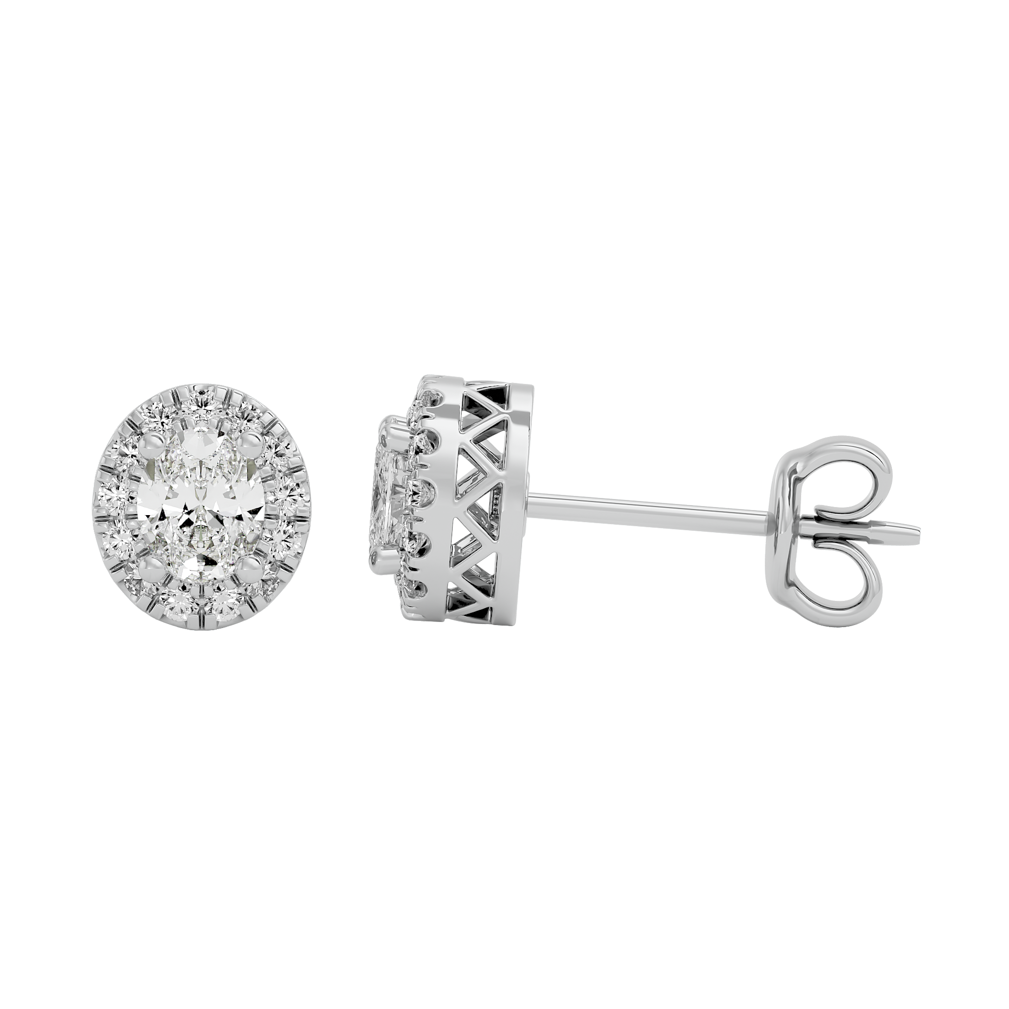 14Kt White Gold 0.23Ct Round Shaped Diamond Earring - Blu Diamonds