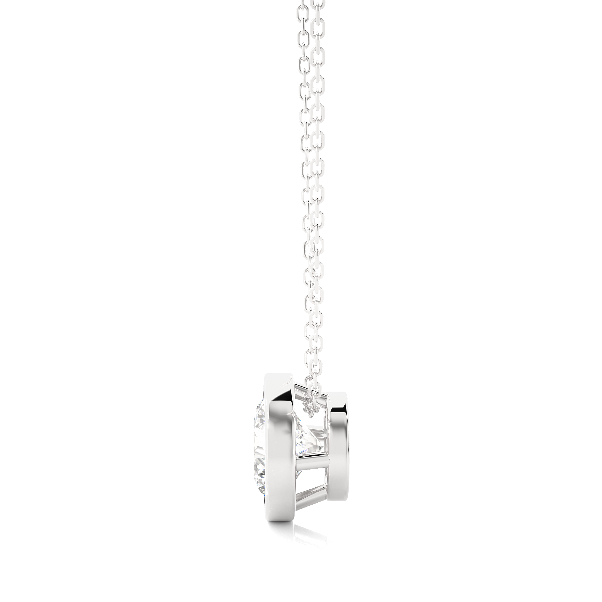 1.08Ct Princess Cut Diamond With White Gold Pendant - Blu Diamonds