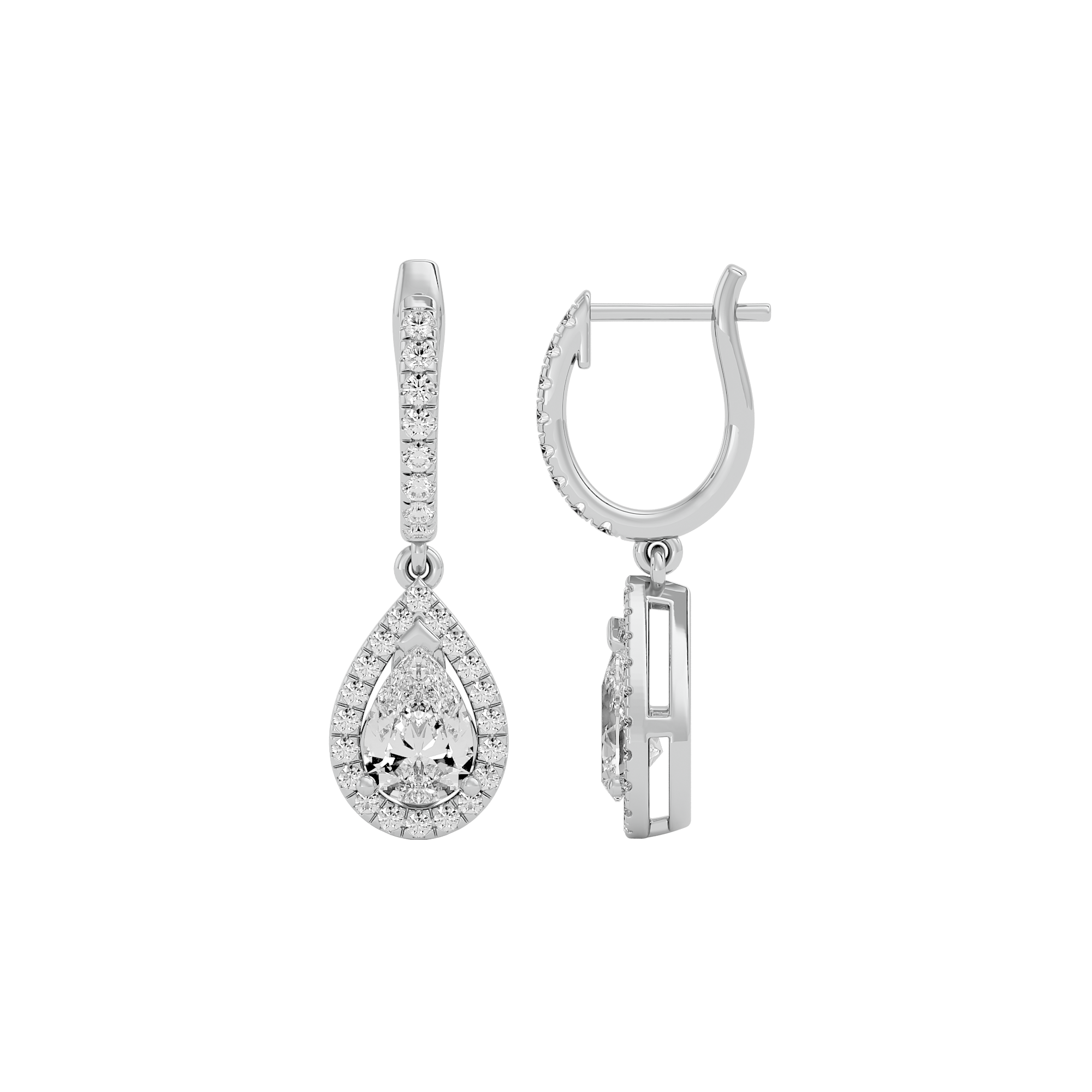Lustre Pear Lab Grown Diamond Earrings