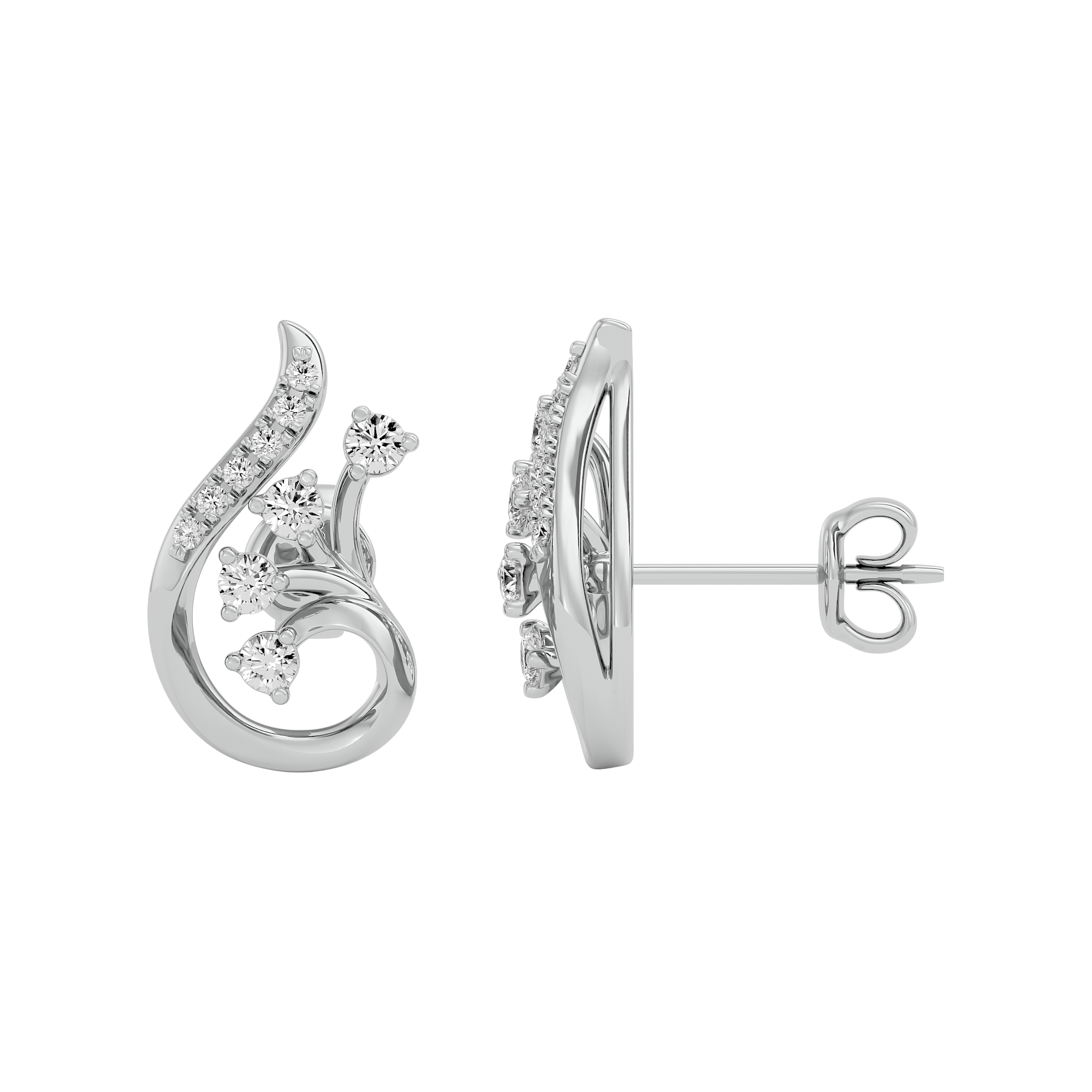 0.19 Carat Diamond Earring in 14Kt white Gold - Blu Diamonds