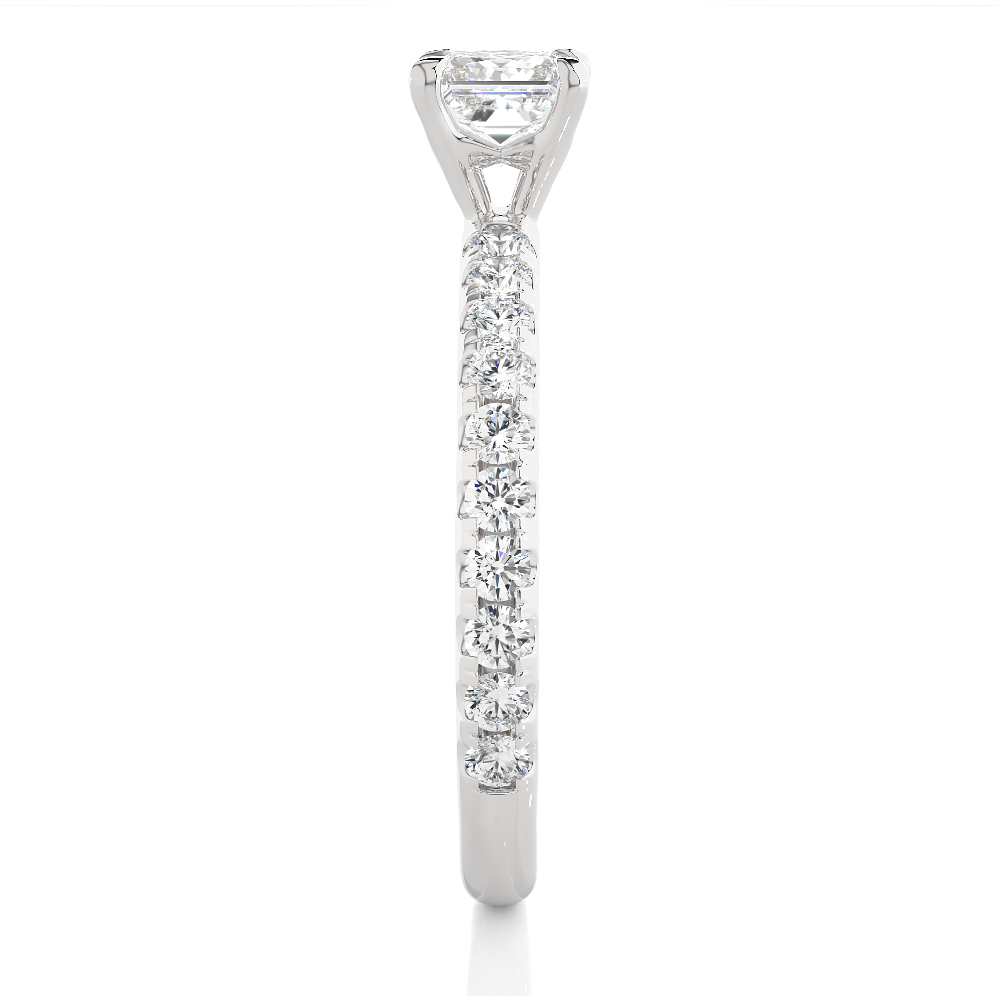 1.01Ct Solitaire Ring With Round Diamond in 14Kt White Gold - Blu Diamonds