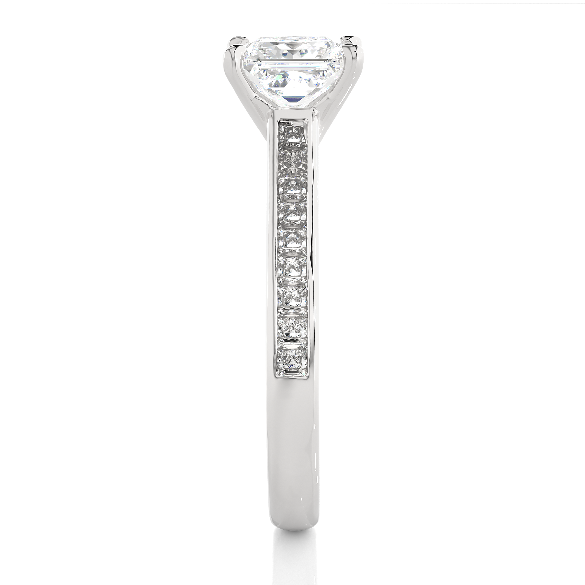 1.95Ct Princess Cut Solitaire Diamond Ring in White Gold - Blu Diamonds