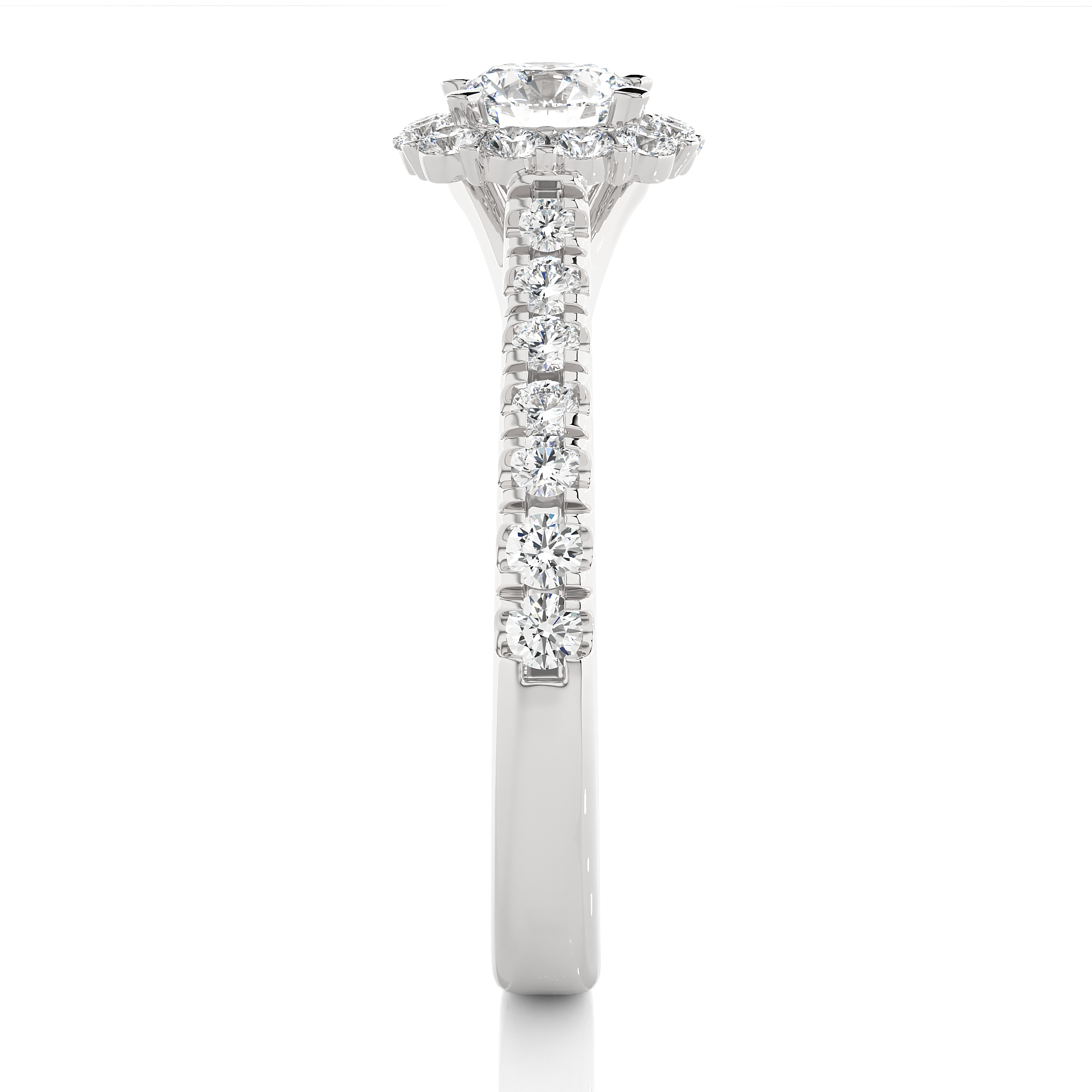 1.10Ct Round Shaped Solitaire Diamond Ring in White Gold - Blu Diamonds