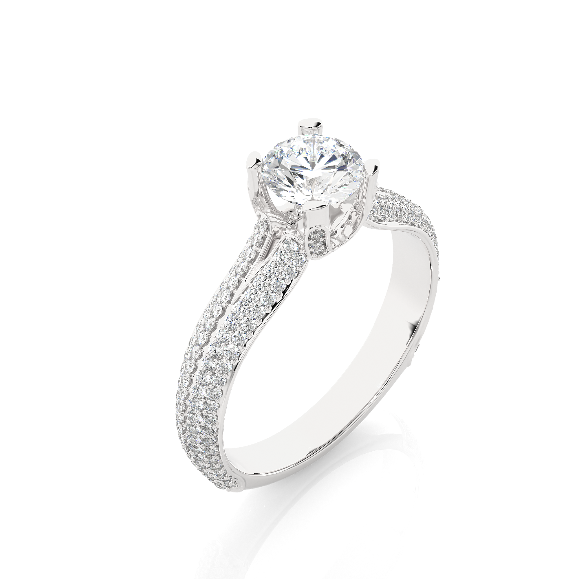 Crystal Crest Solitaire Lab Grown Diamond Ring