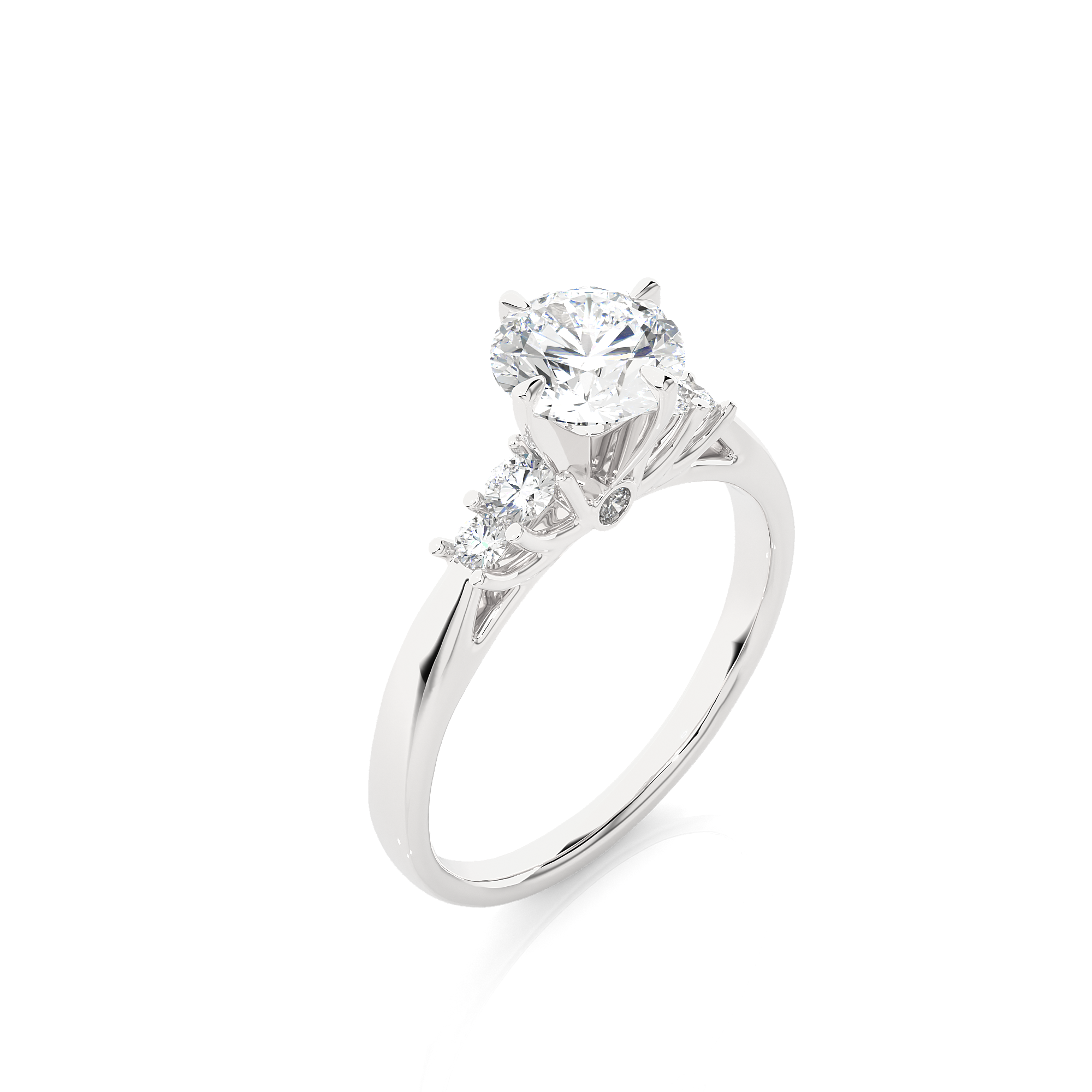 White Gold 0.69Ct Solitaire Diamond Ring - Blu Diamonds