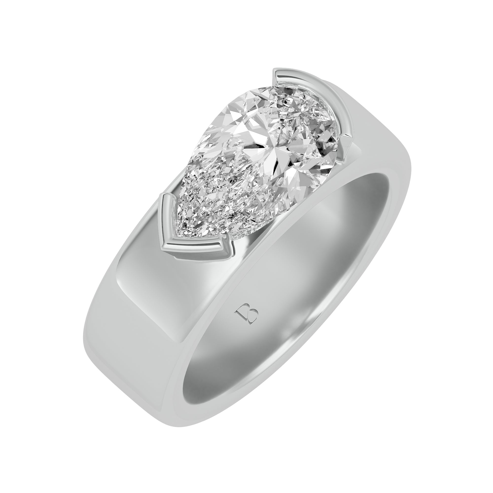 Ethereal Pear Sparkle White Gold Ring