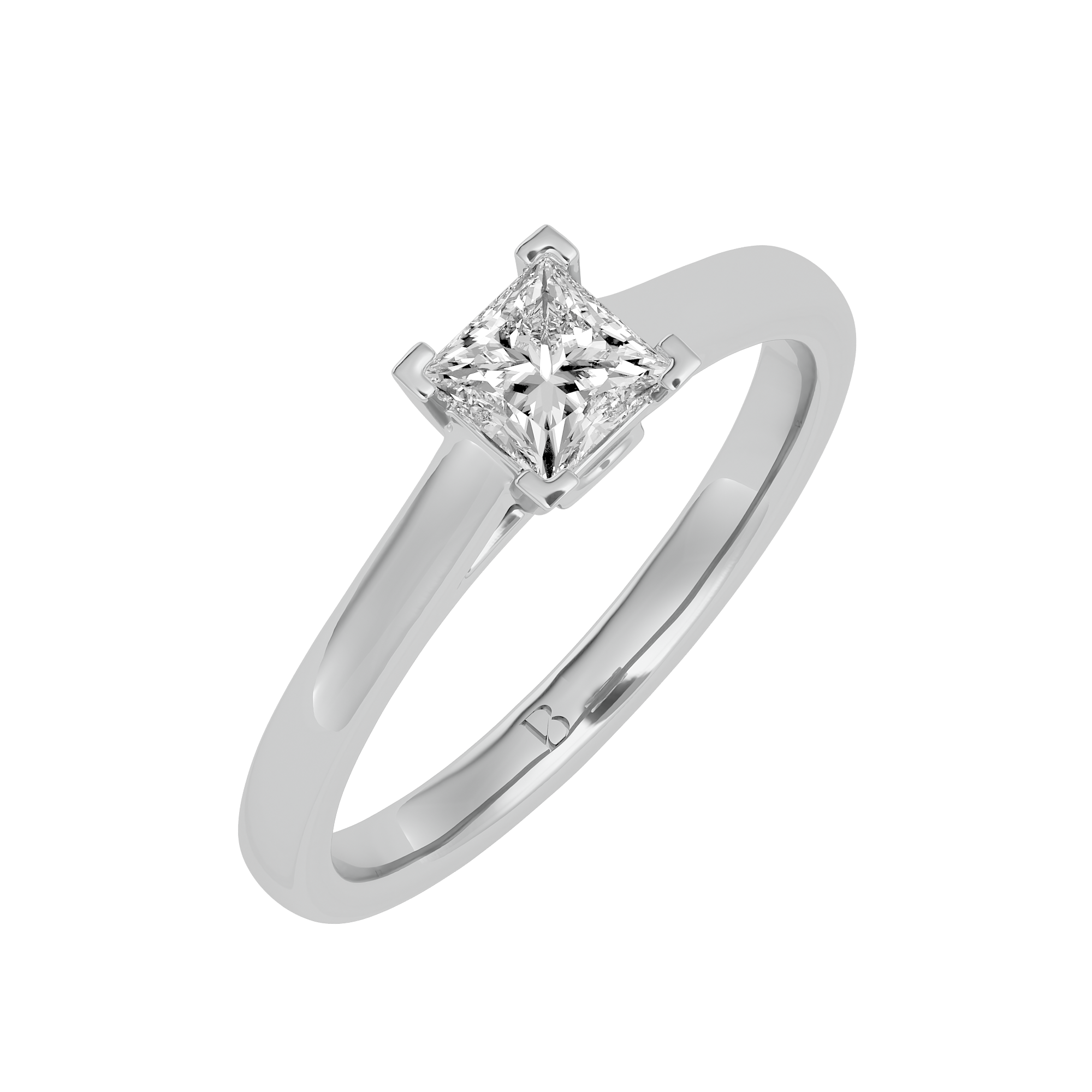 0.63 Ct Solitaire Lab Grown Diamond Ring - White Gold