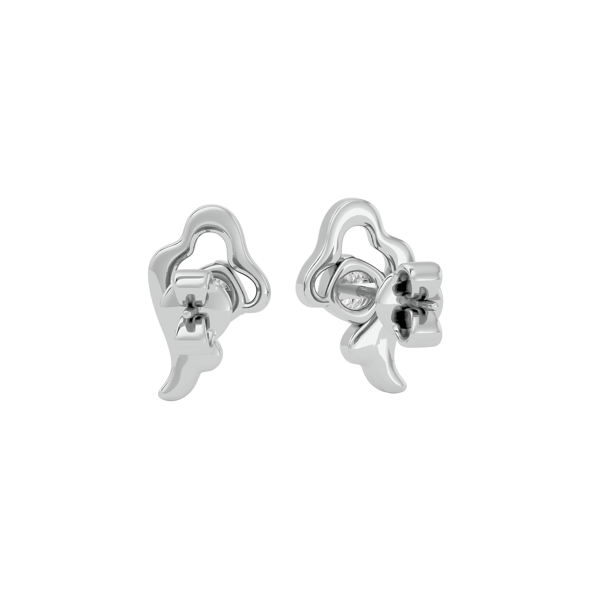 Solitaire 0.15 Carat Diamond White Gold Earring- Blu Diamonds