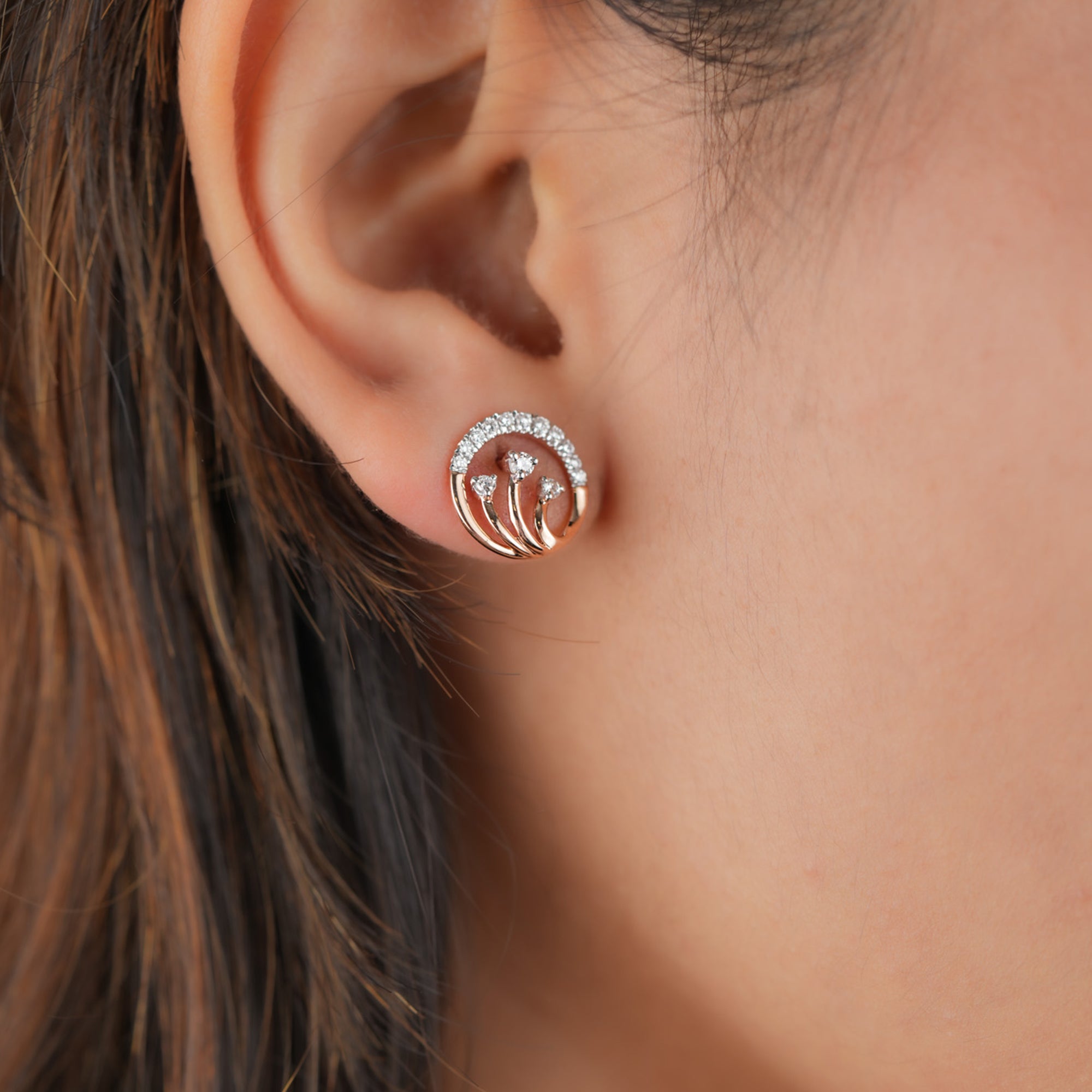 Ethereal Crescent Lab Grown Diamond Earrings