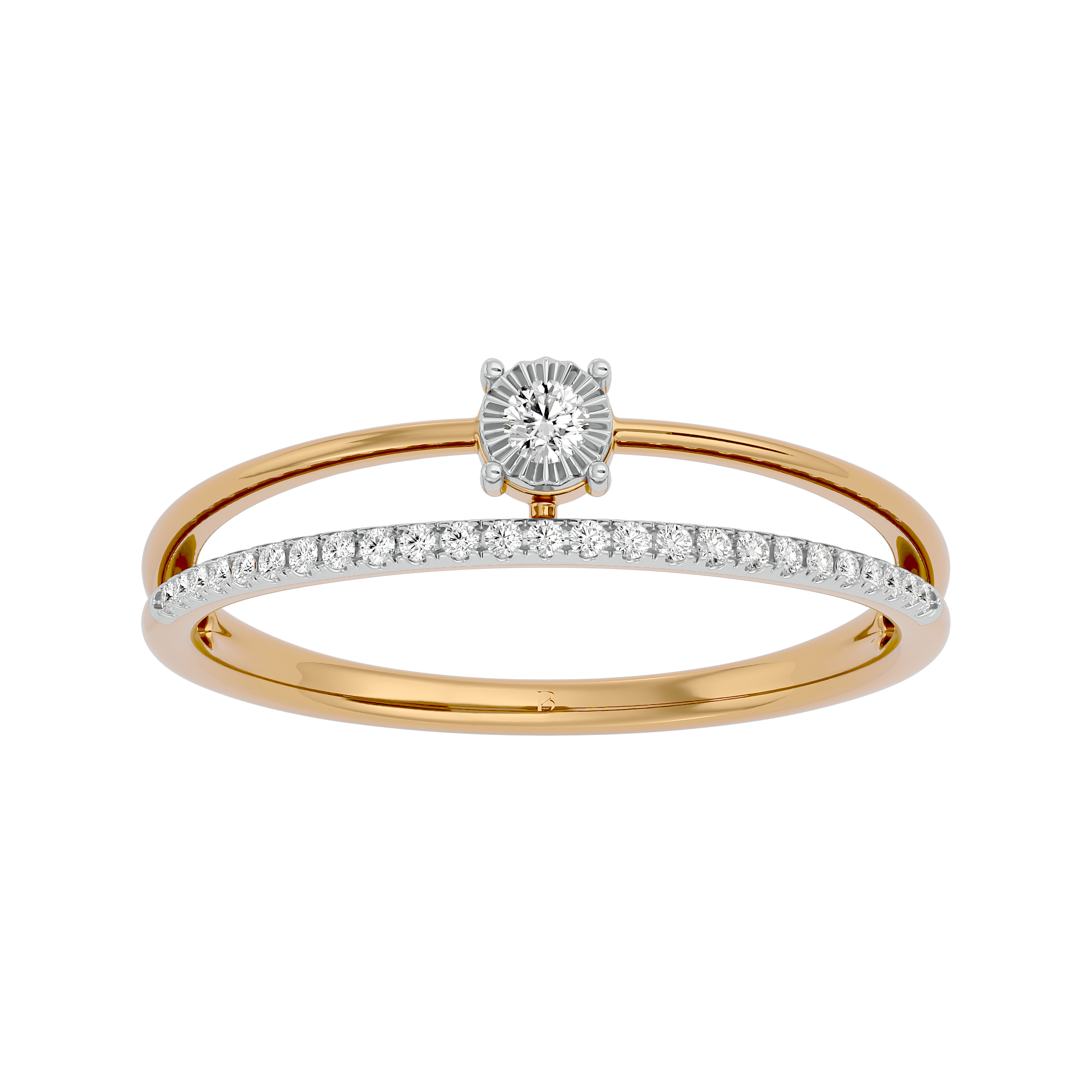 0.13 Ct Lab Grown Diamond Ring in 14KT gold - Blu Diamonds