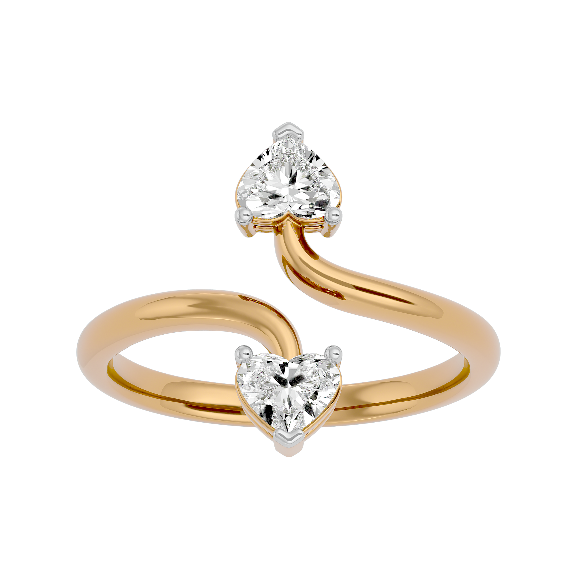 0.66Ct Heart Shaped Promise Ring in 14Kt Gold - Blu Diamonds