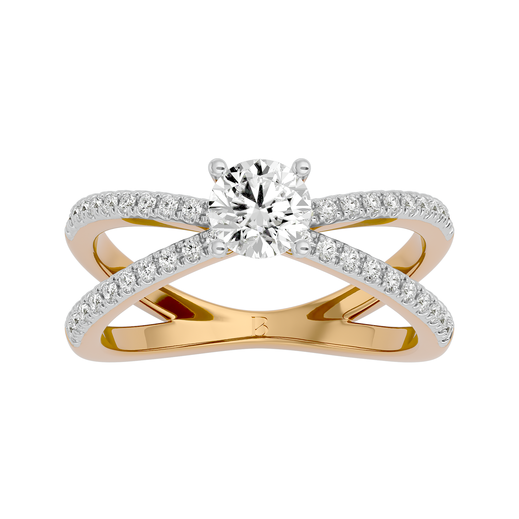 Round Cut Solitaire Lab Grown Diamond Ring in Yellow Gold - Blu Diamonds