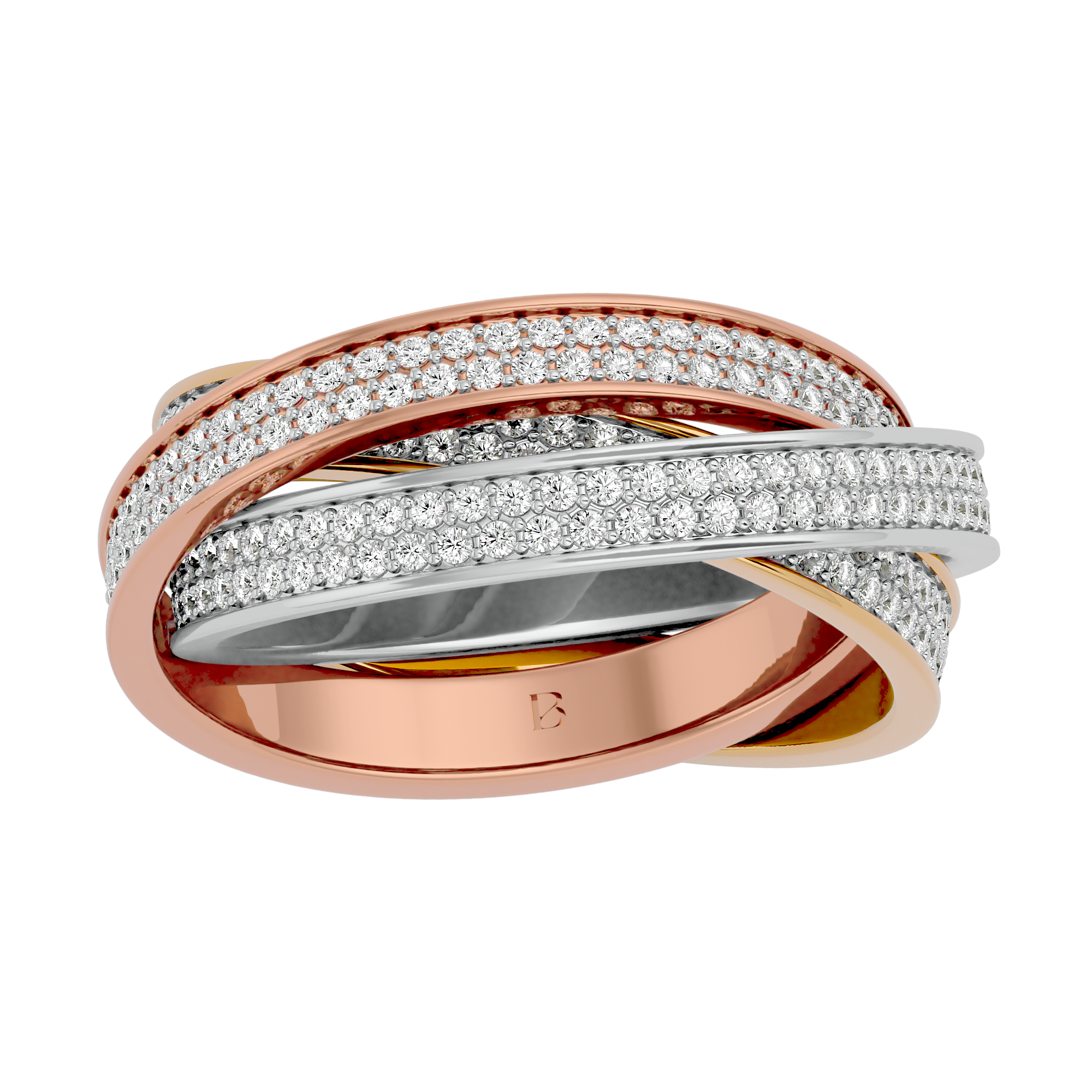 Ethereal Tri-Gold Diamond Statement