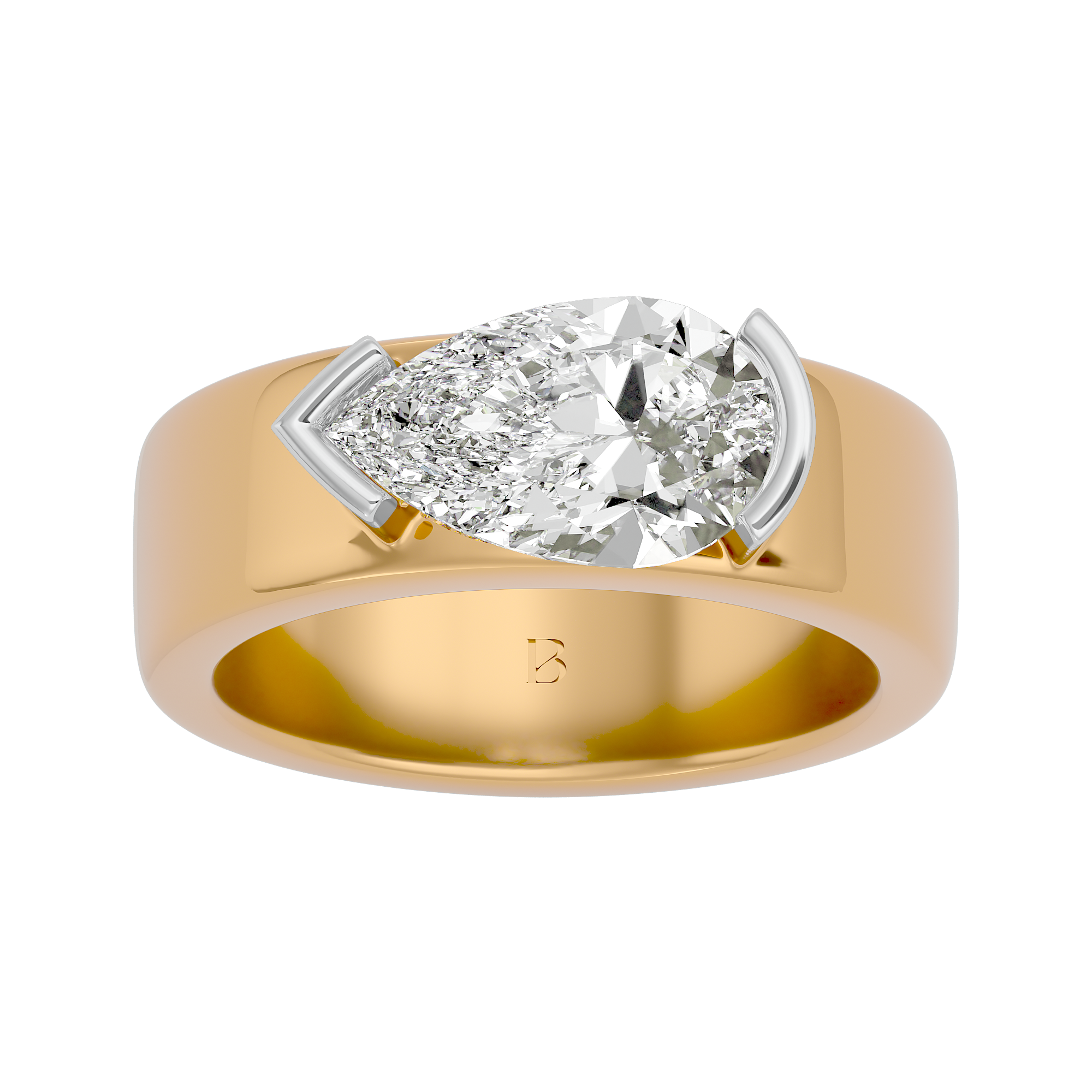 Ethereal Pear Sparkle White Gold Ring