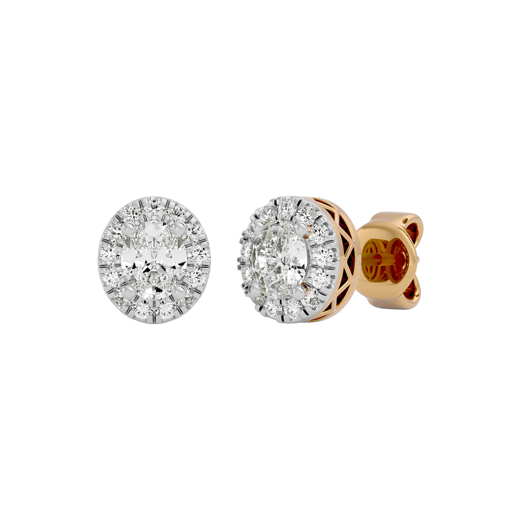 Yellow Gold 0.23Ct Round Shaped Diamond Earring - Blu Diamonds