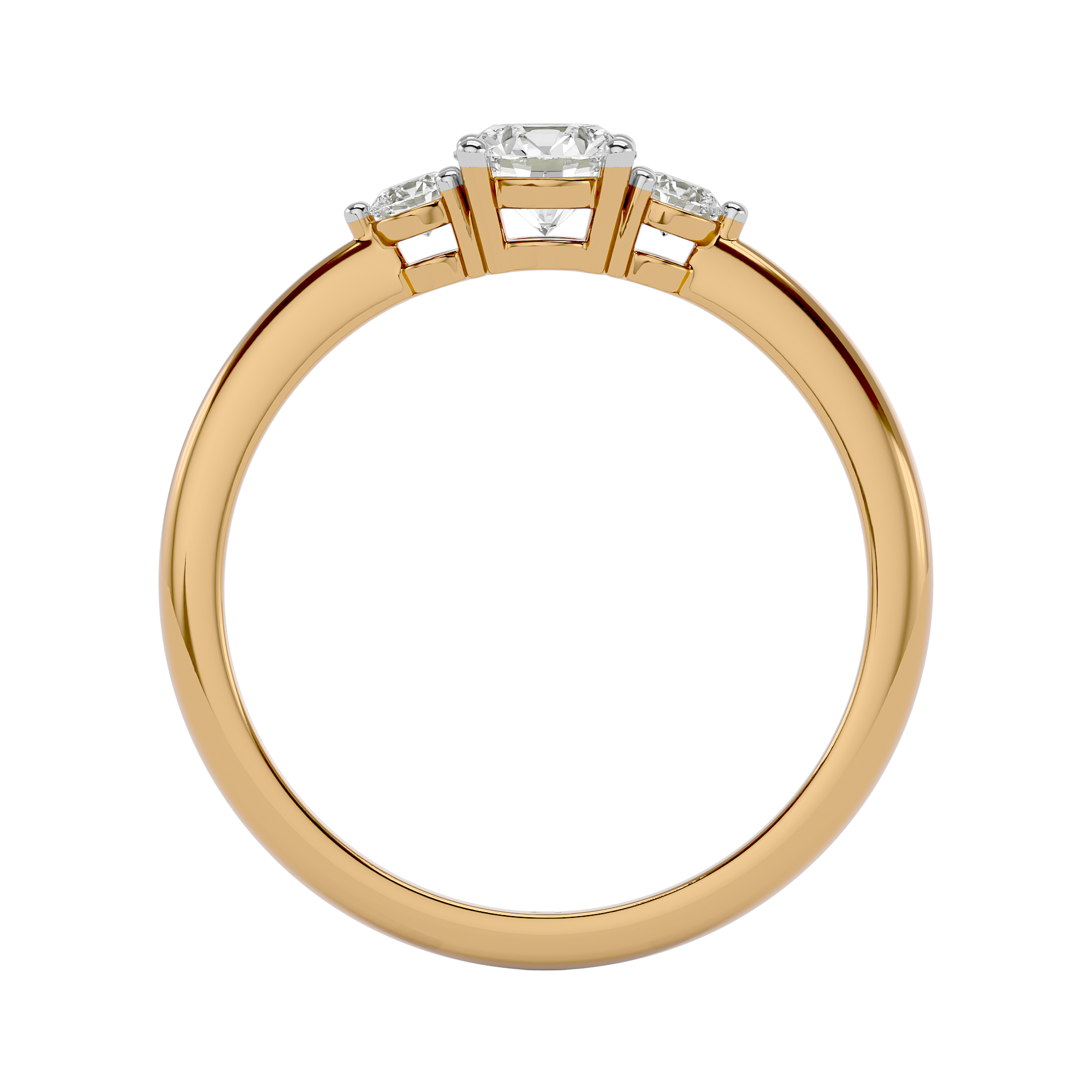Solitaire Diamond Yellow Gold Ring by Blu Diamonds 