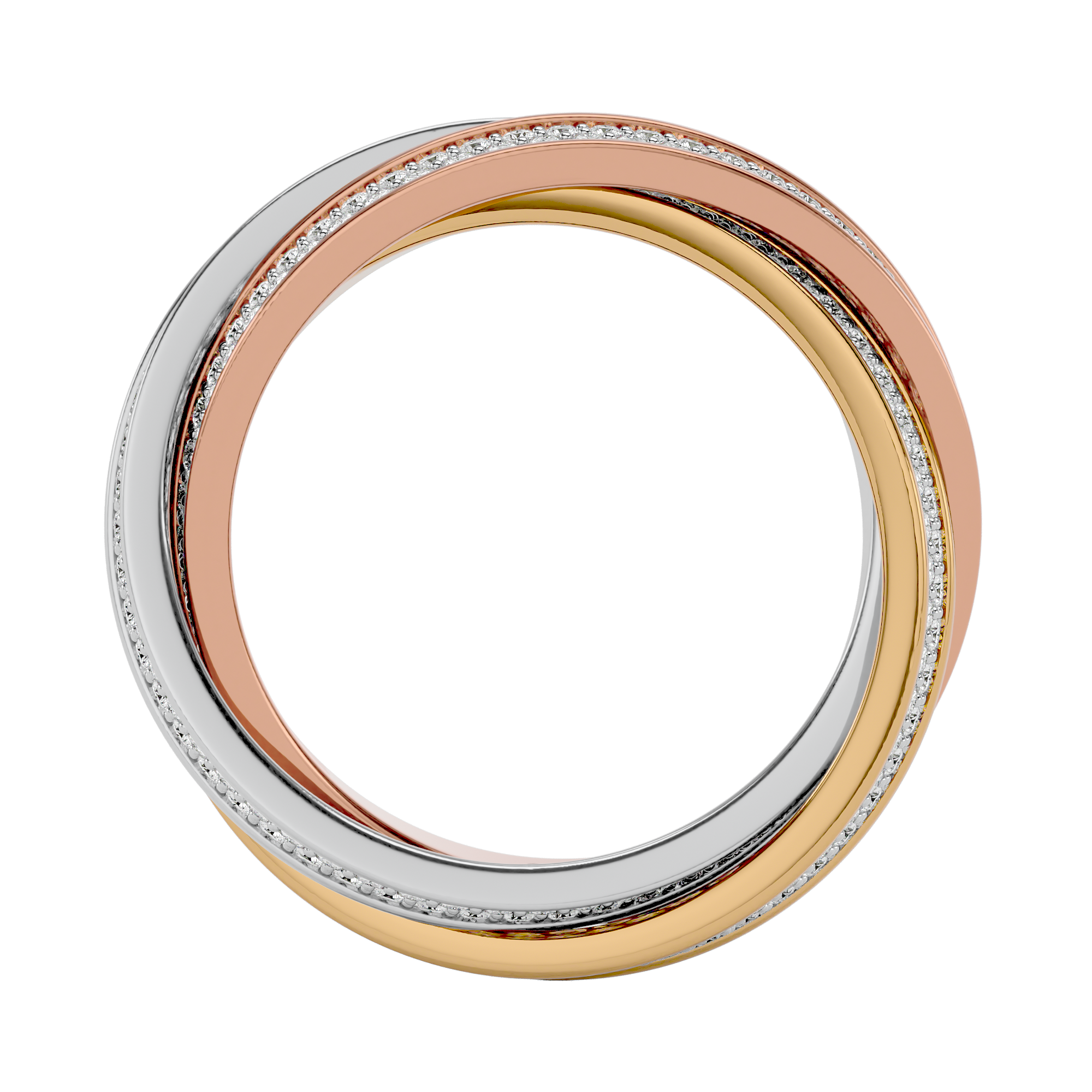 Ethereal Tri-Gold Diamond Statement