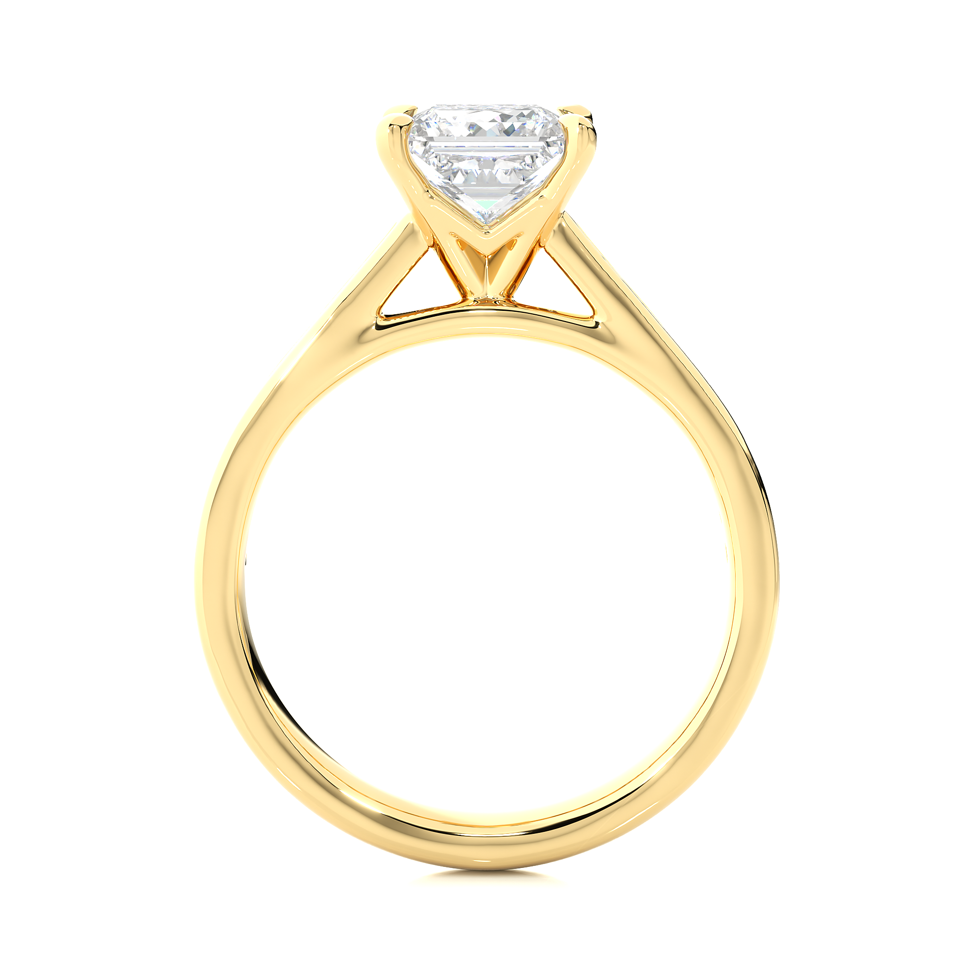 1.95Ct Princess Cut Solitaire Lab Grown Diamond Ring in Yellow Gold- Blu Diamonds