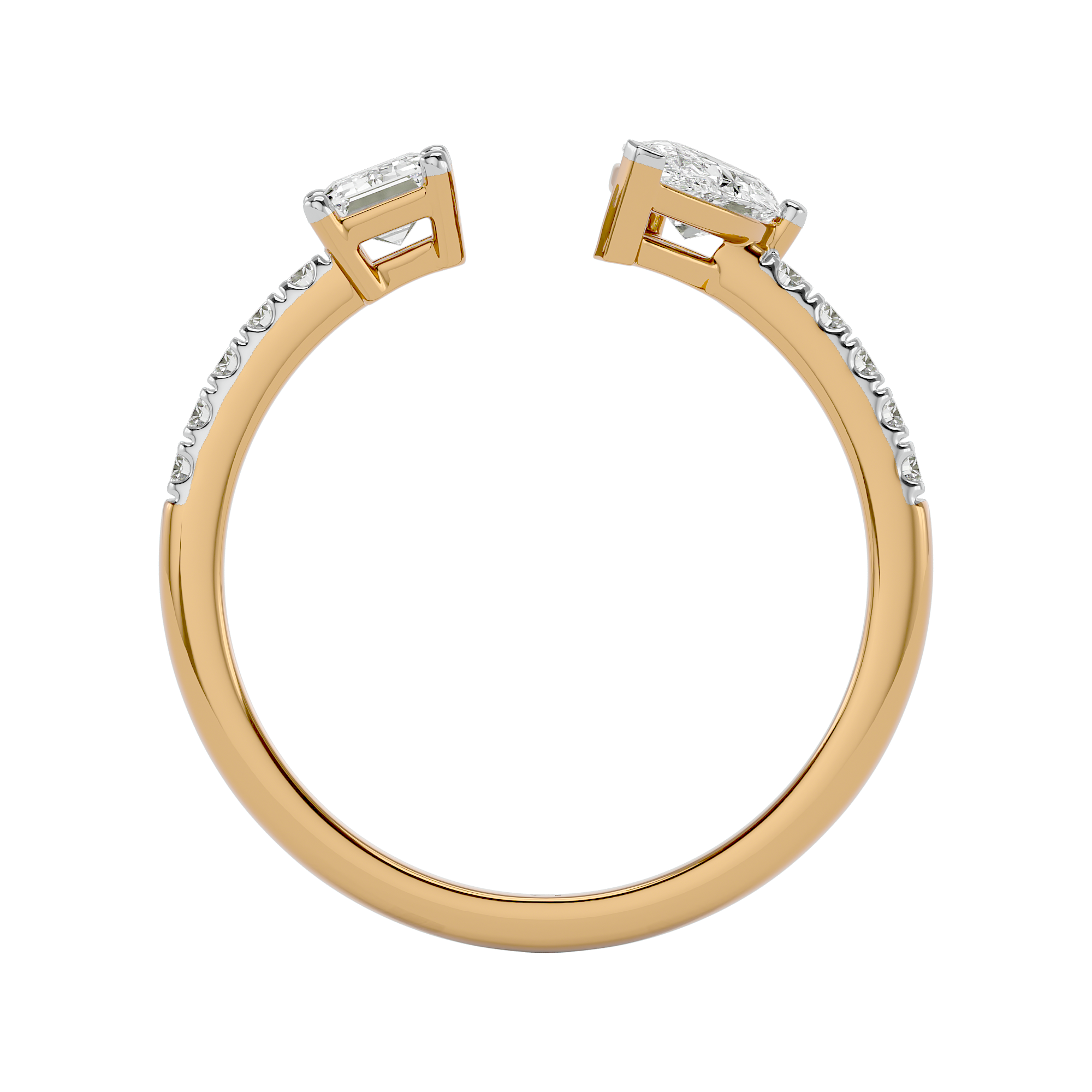 Solitaire Lab Grown Diamond Ring with Yellow Gold by Blu Diamonds