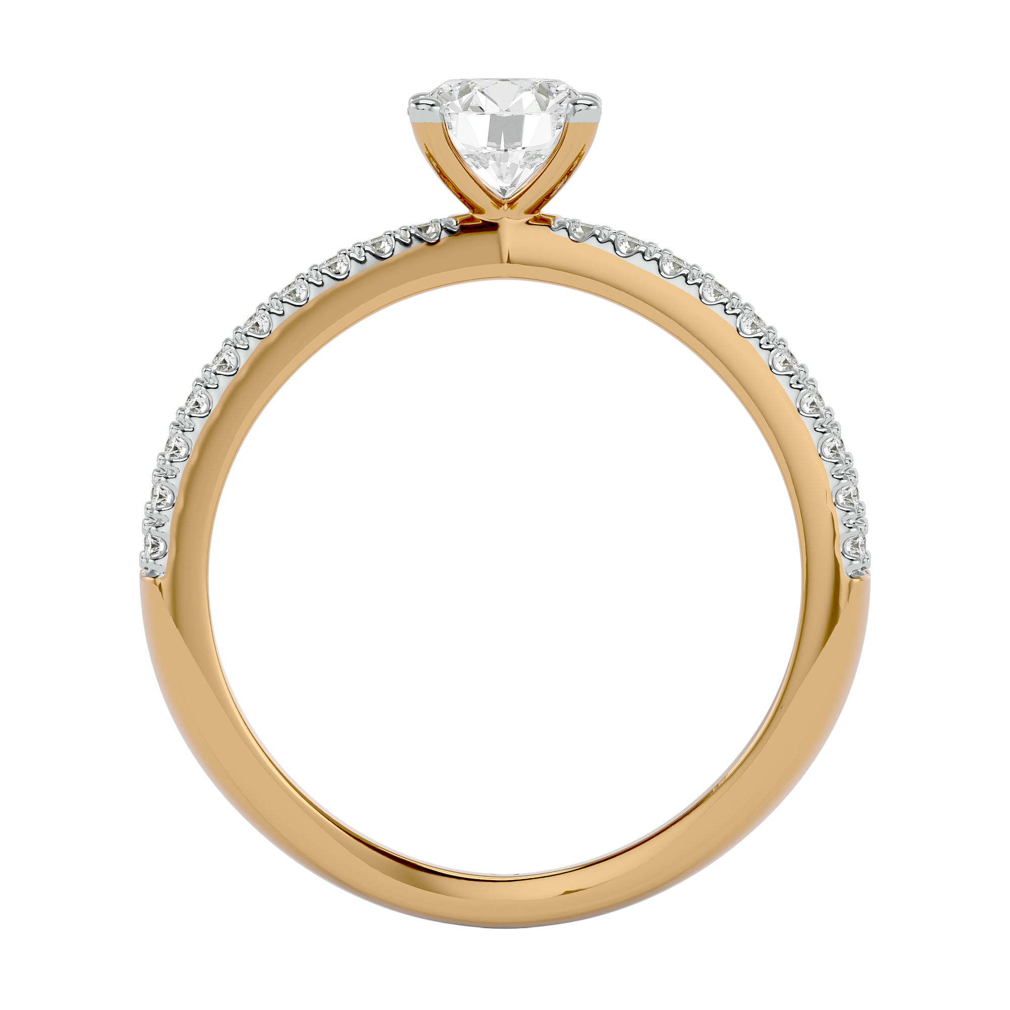 0.75 Ct Solitaire Lab Grown Diamond Ring in 14Kt Yellow Gold