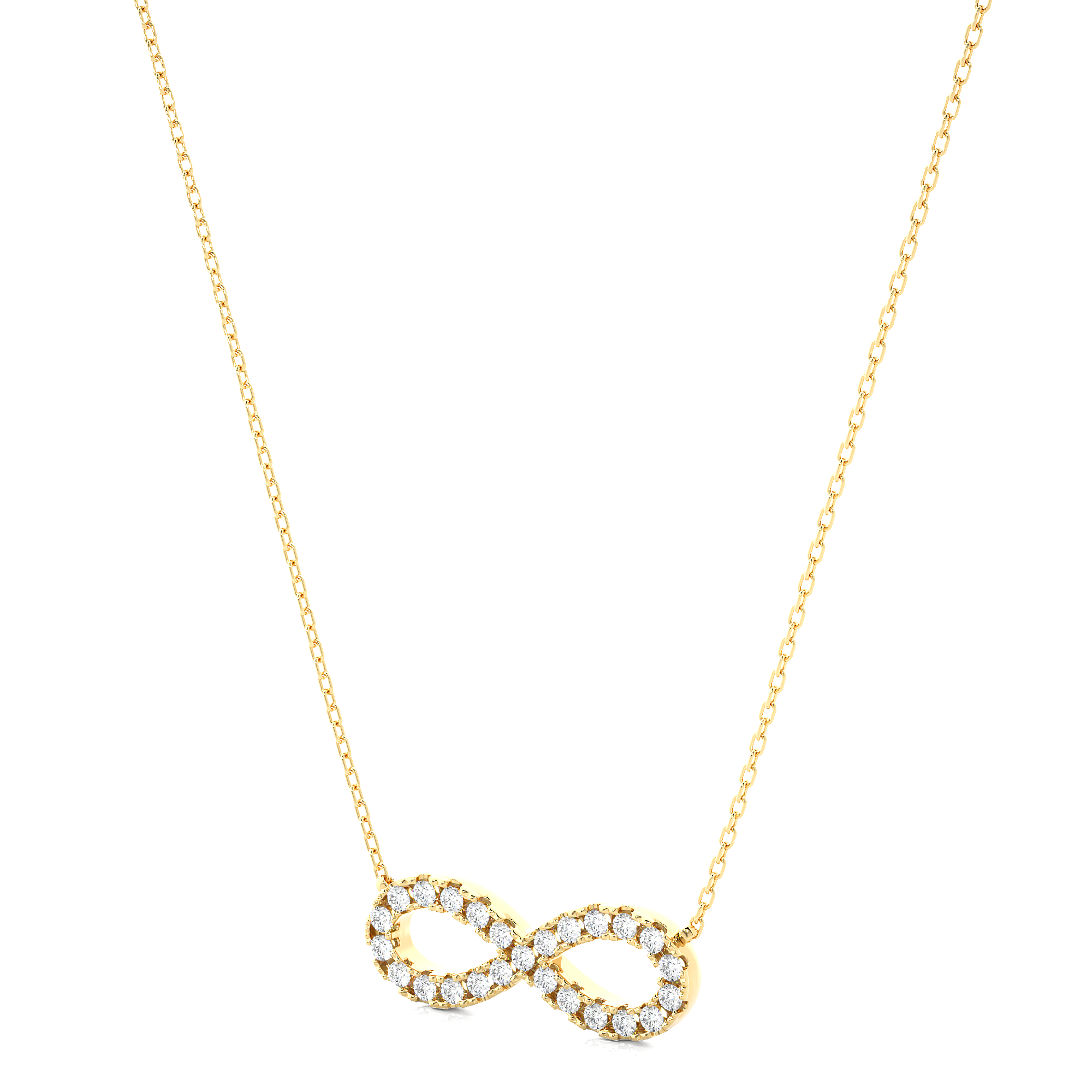 0.39Ct Round Cut Infini Lab Grown Diamond Pendant in 14kt Yellow Gold - Blu Diamonds