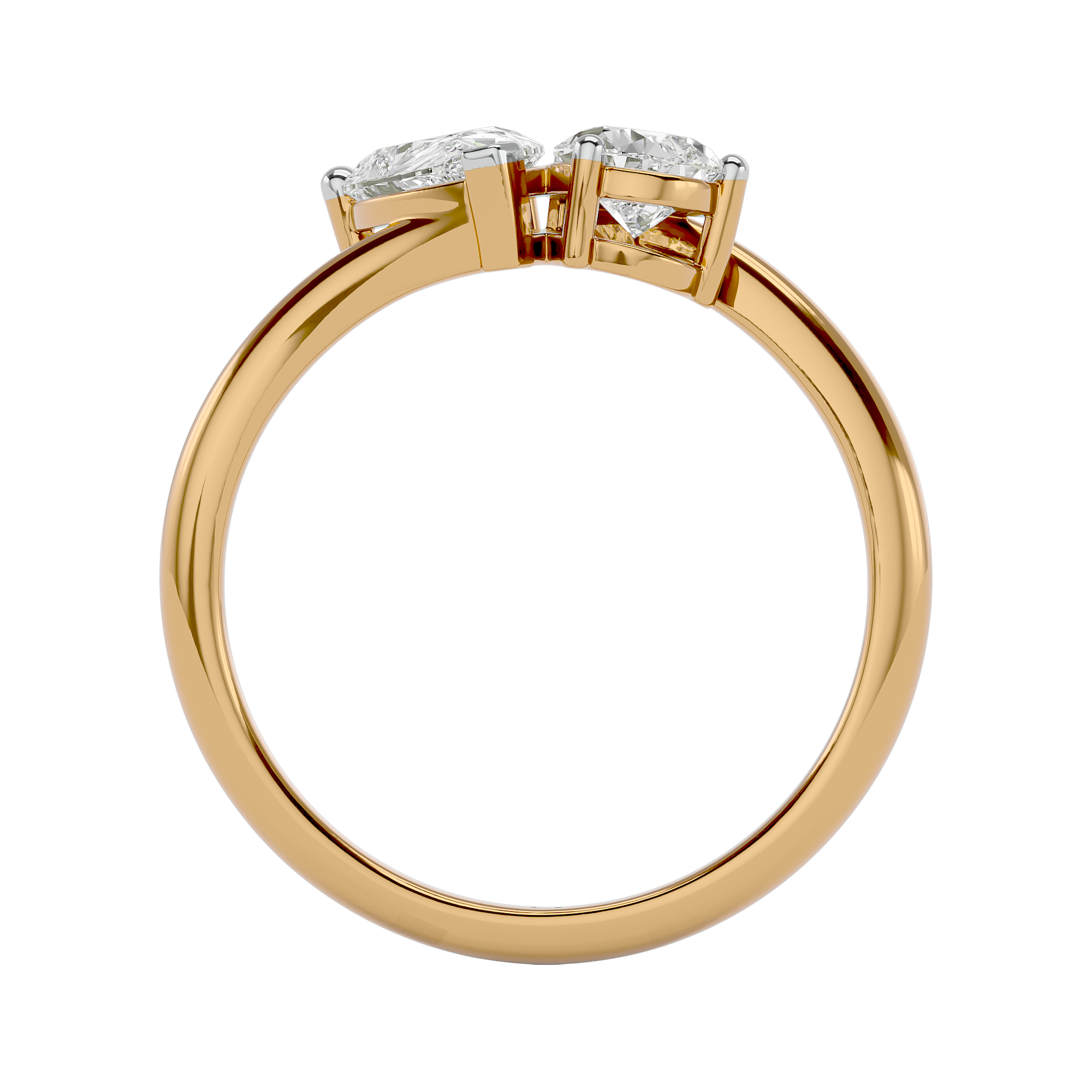 Yellow Gold Metal Eternal Blend Solitaire Lab Grown Diamond Ring