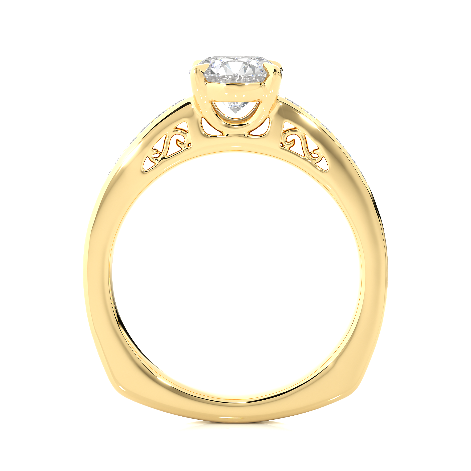 1.27Ct Solitaire Round Cut Diamond Ring in Yellow Gold - Blu Diamonds