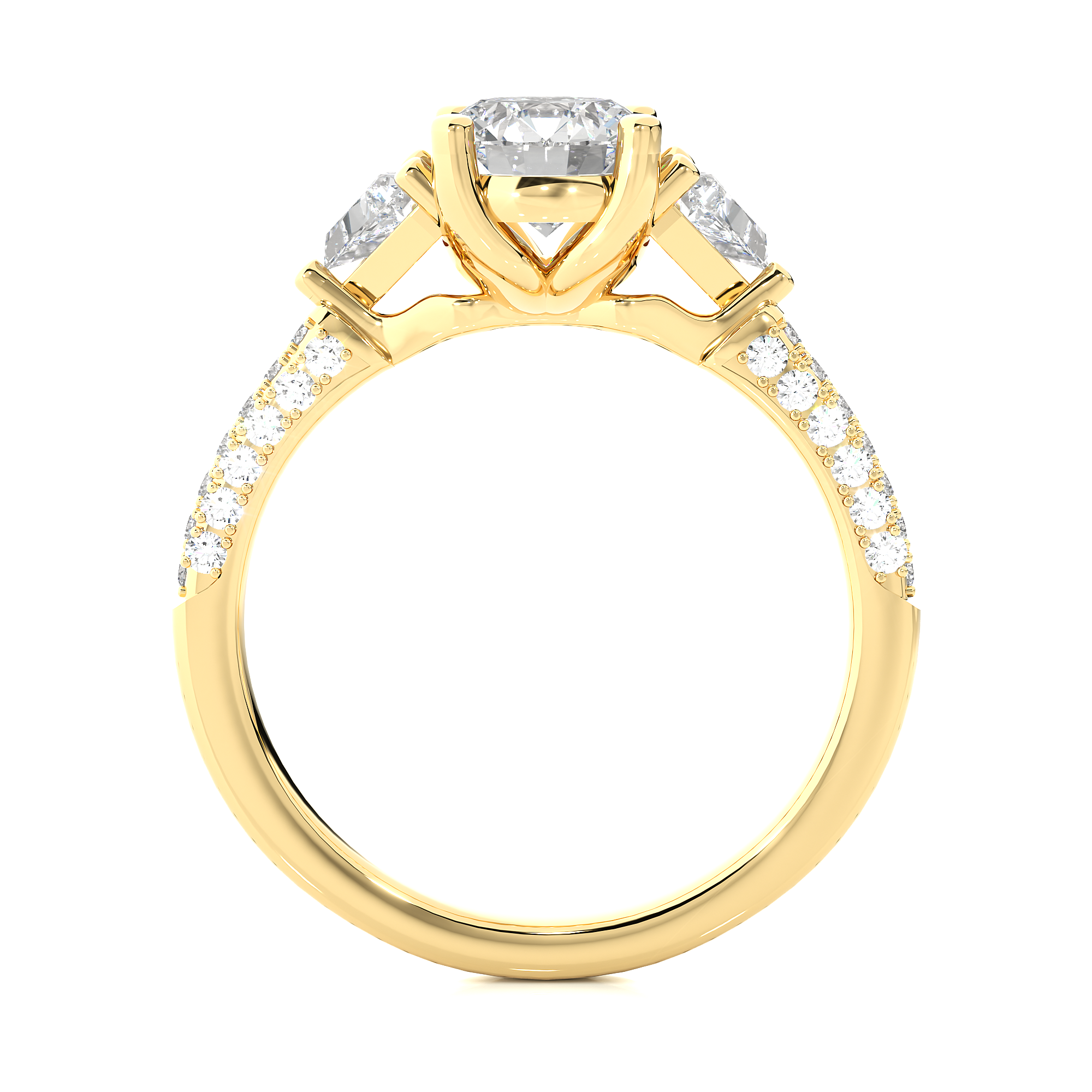 1.63 Ct Round Solitaire Diamond Ring in Yellow Gold - Blu Diamonds