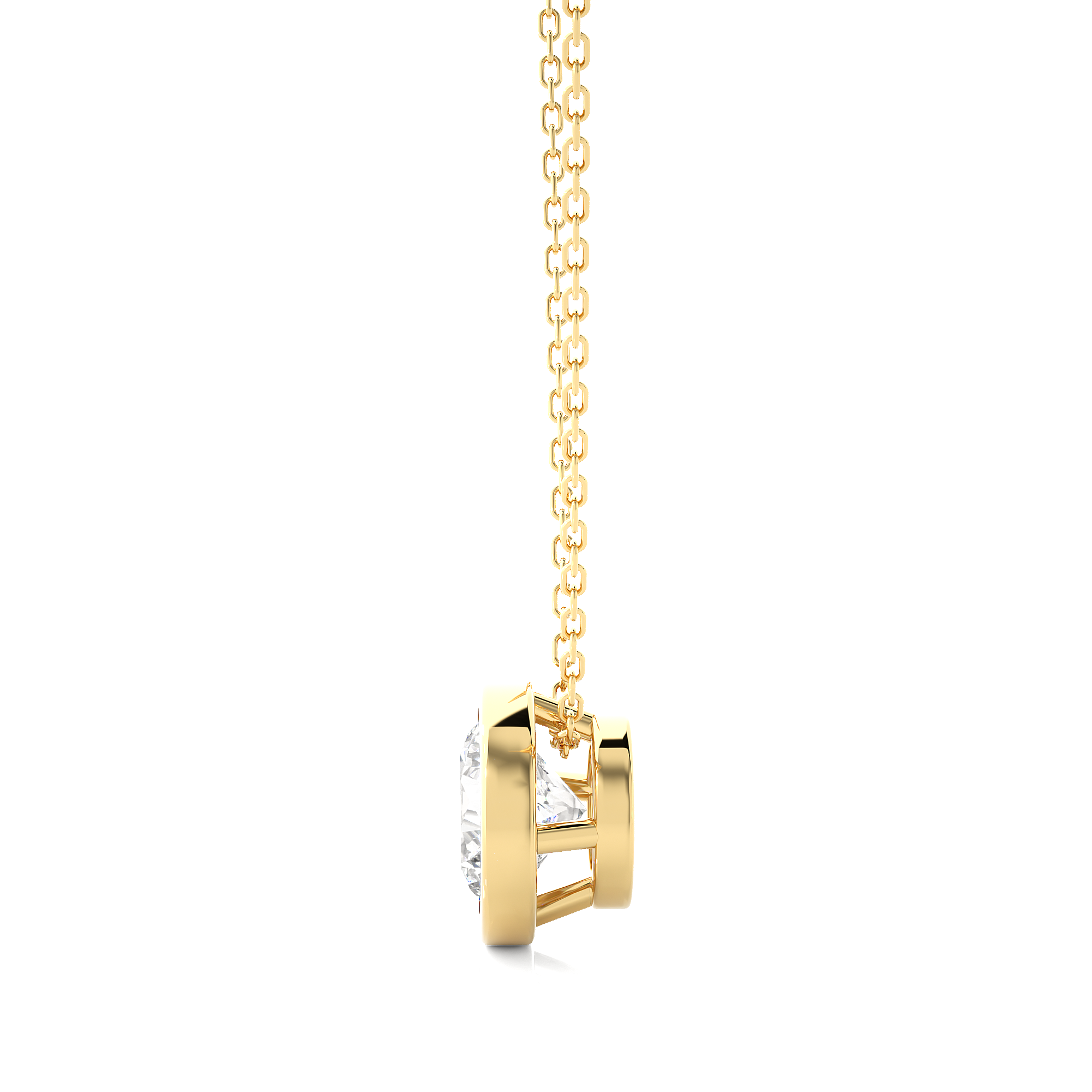 1.08Ct Princess Cut Diamond Pendant in 14Kt Yellow Gold - Blu Diamonds