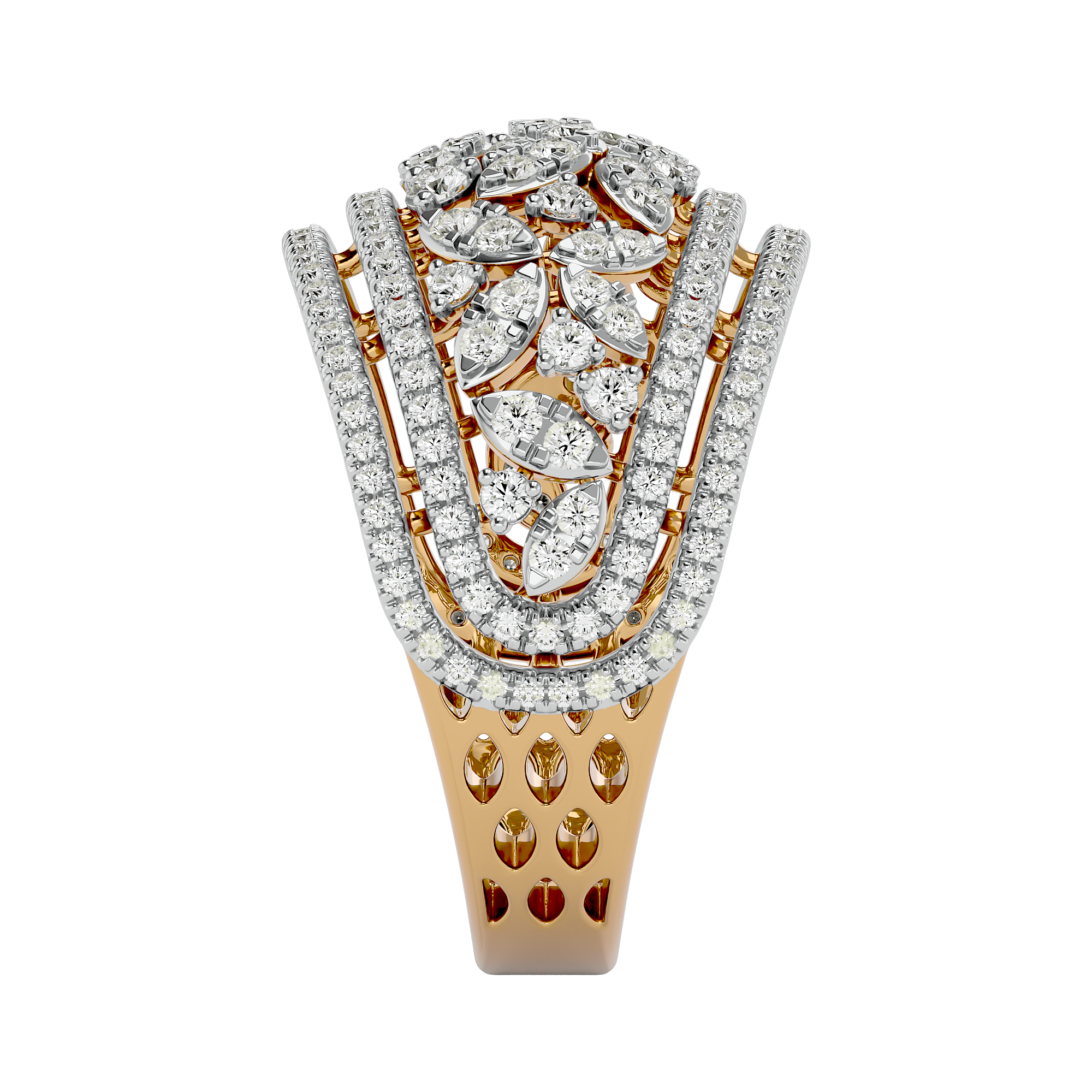 Yellow Gold 1.13Ct Round Cut Diamond Ring - Blu Diamonds